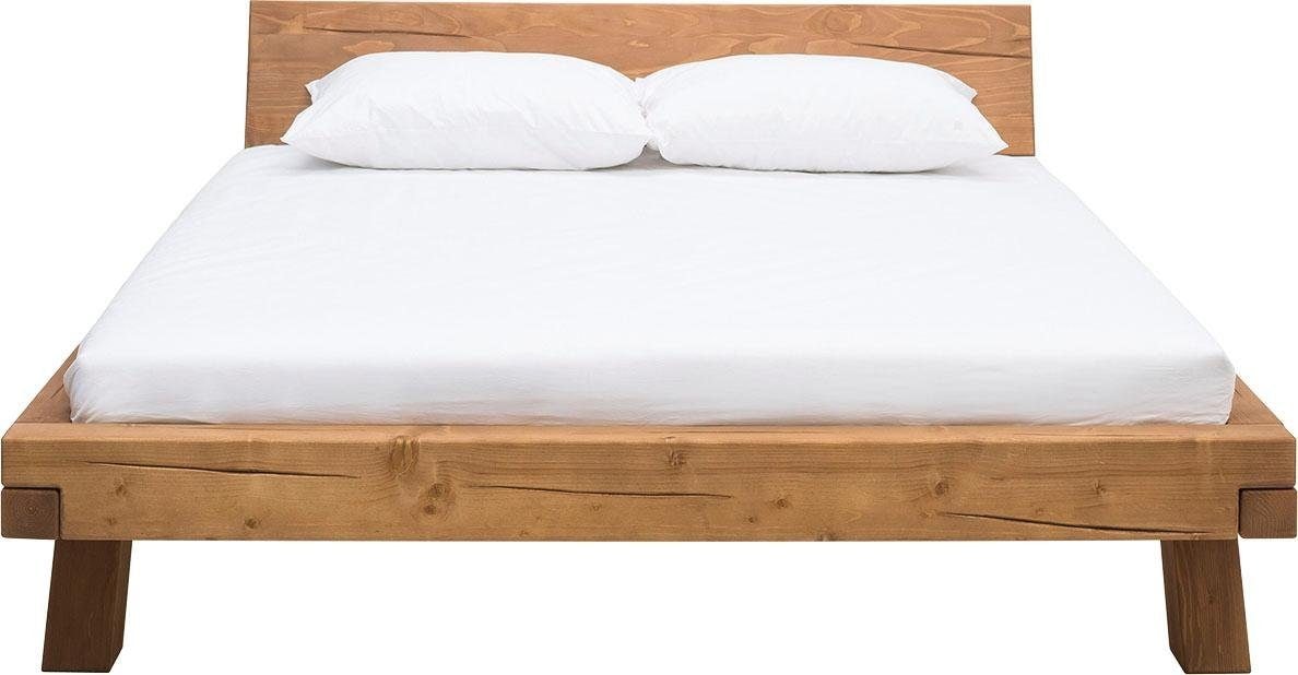 SalesFever Massivholzbett »Eik Naturbelassenes Bett« Landhaus-Charme trifft auf rustikales Balkenbett