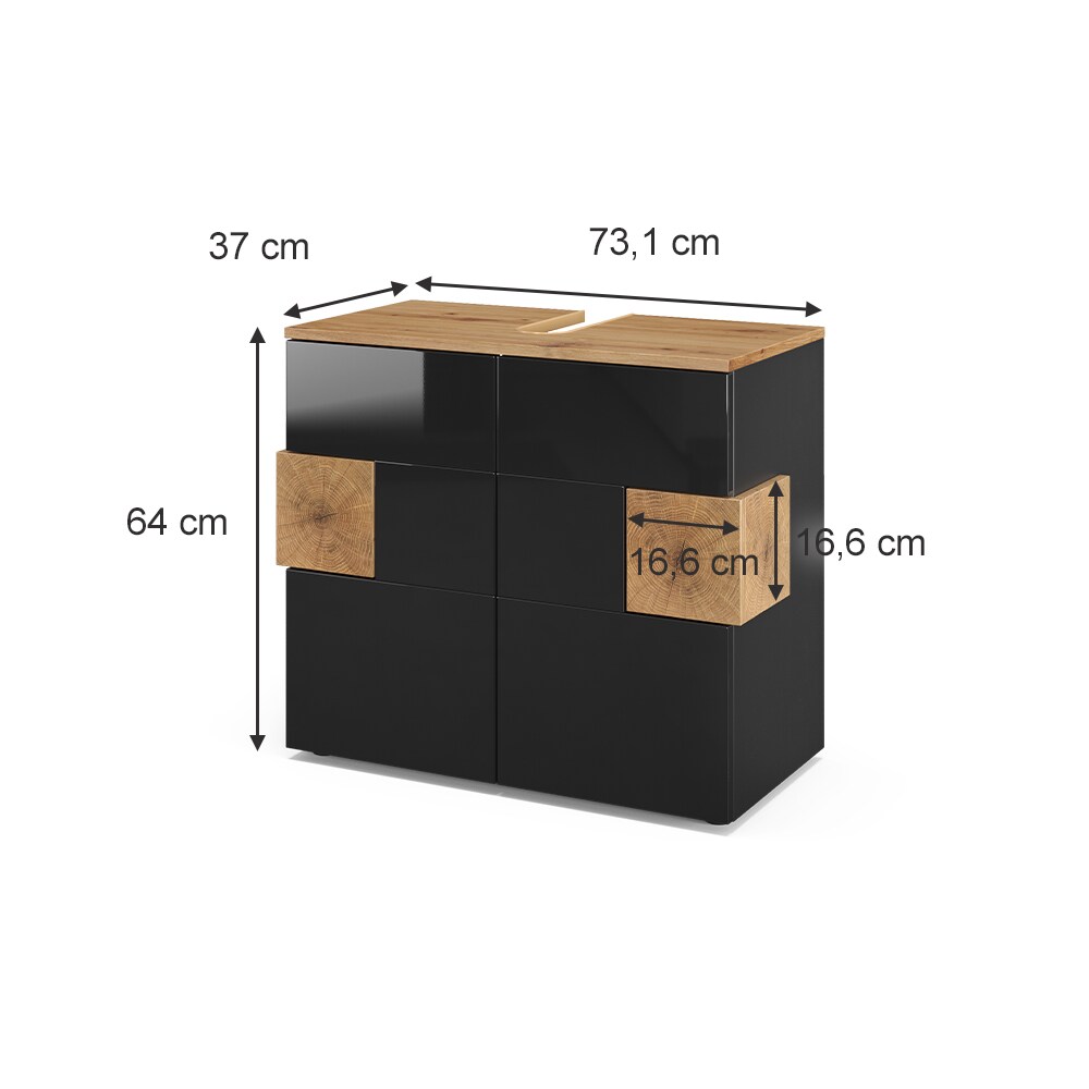 Vicco Waschtischunterschrank Waschbeckenunterschrank Unterschrank Eden 2 Türen