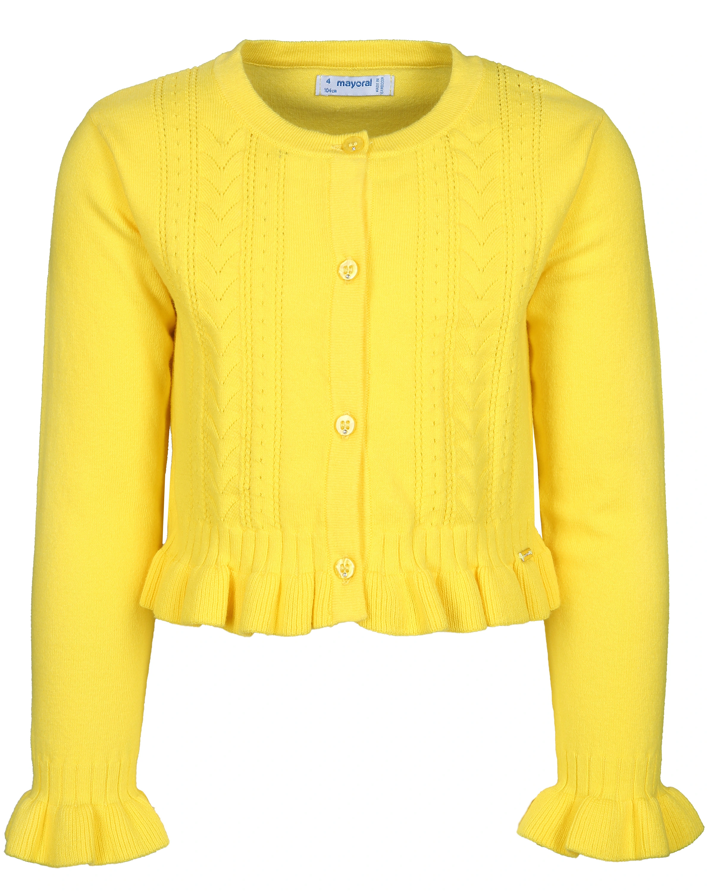 Strickjacke TRIKOT mit Saum in gelb