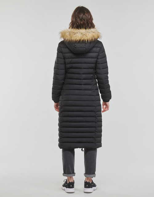 Superdry - FUJI HOODED LONGLINE PUFFER - Noir