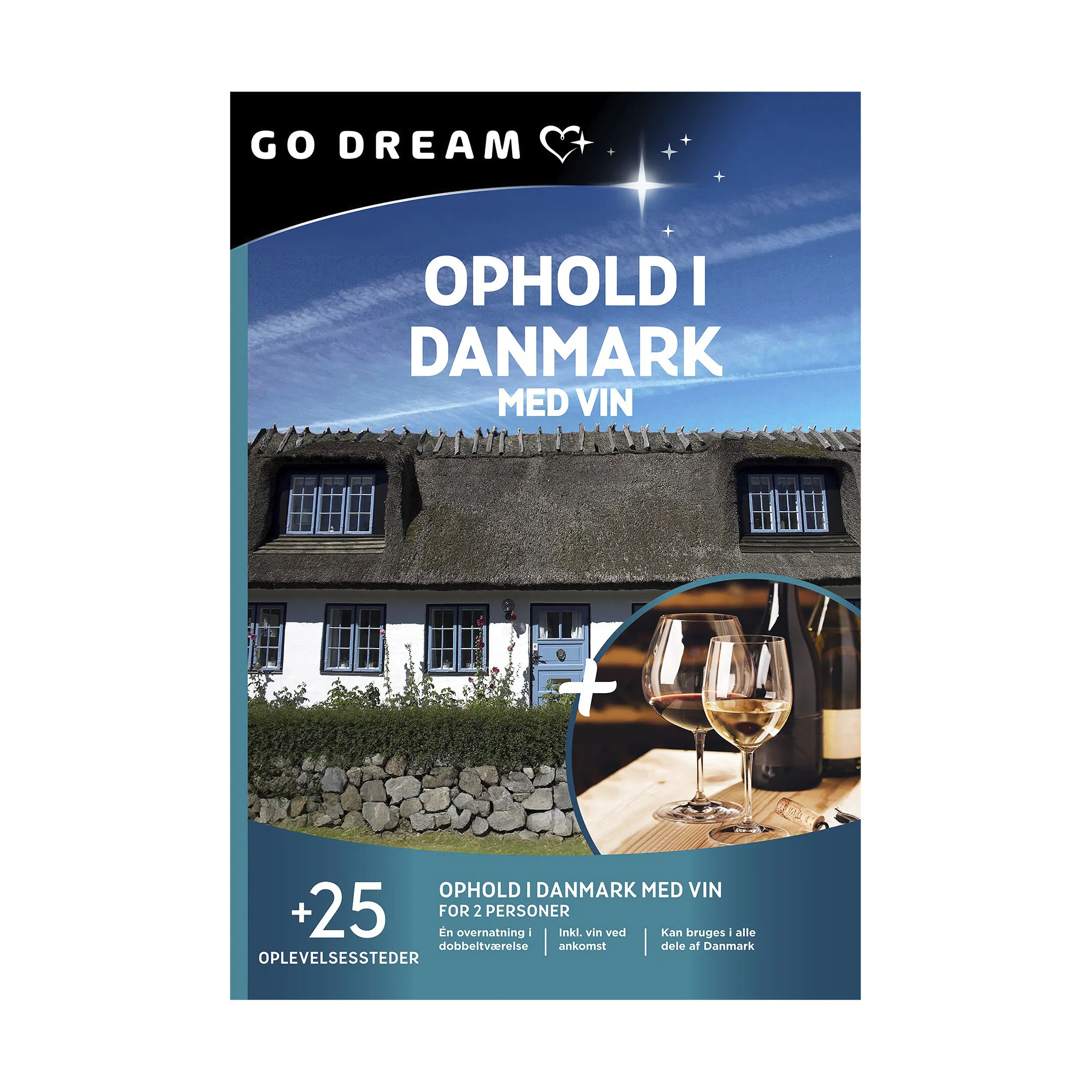 GO DREAM Gavekort - Ophold i Danmark m. Vin