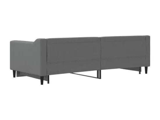 Lit de jour avec lit gigogne gris foncé 90x200 cm tissu