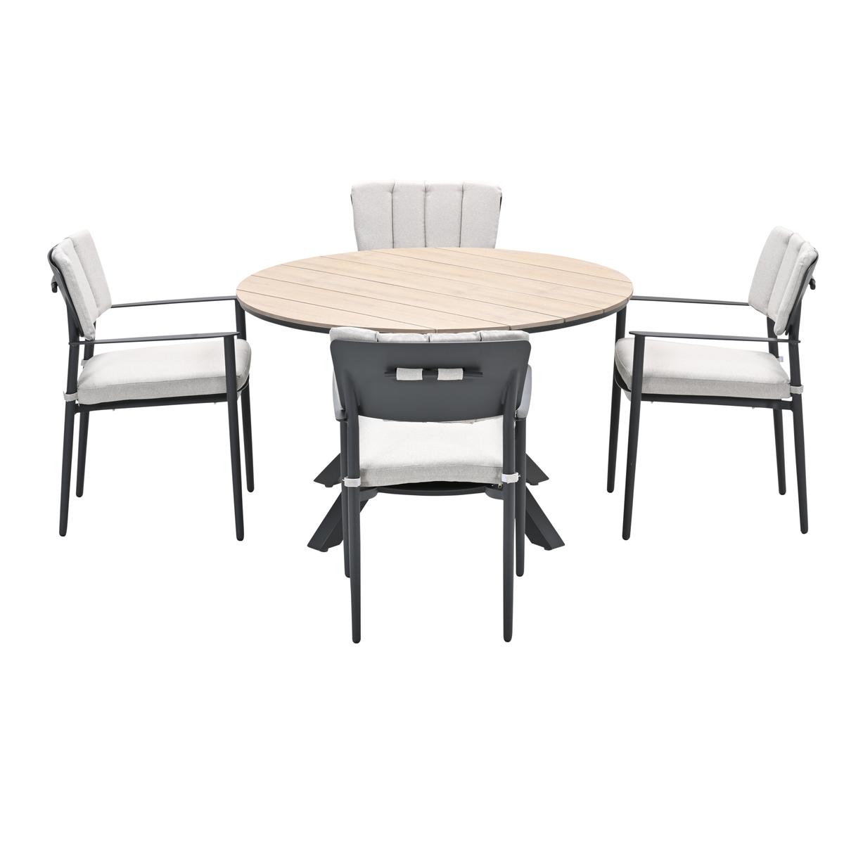 Dane tuinset 5-delig - Tulli tuintafel Ã122 cm