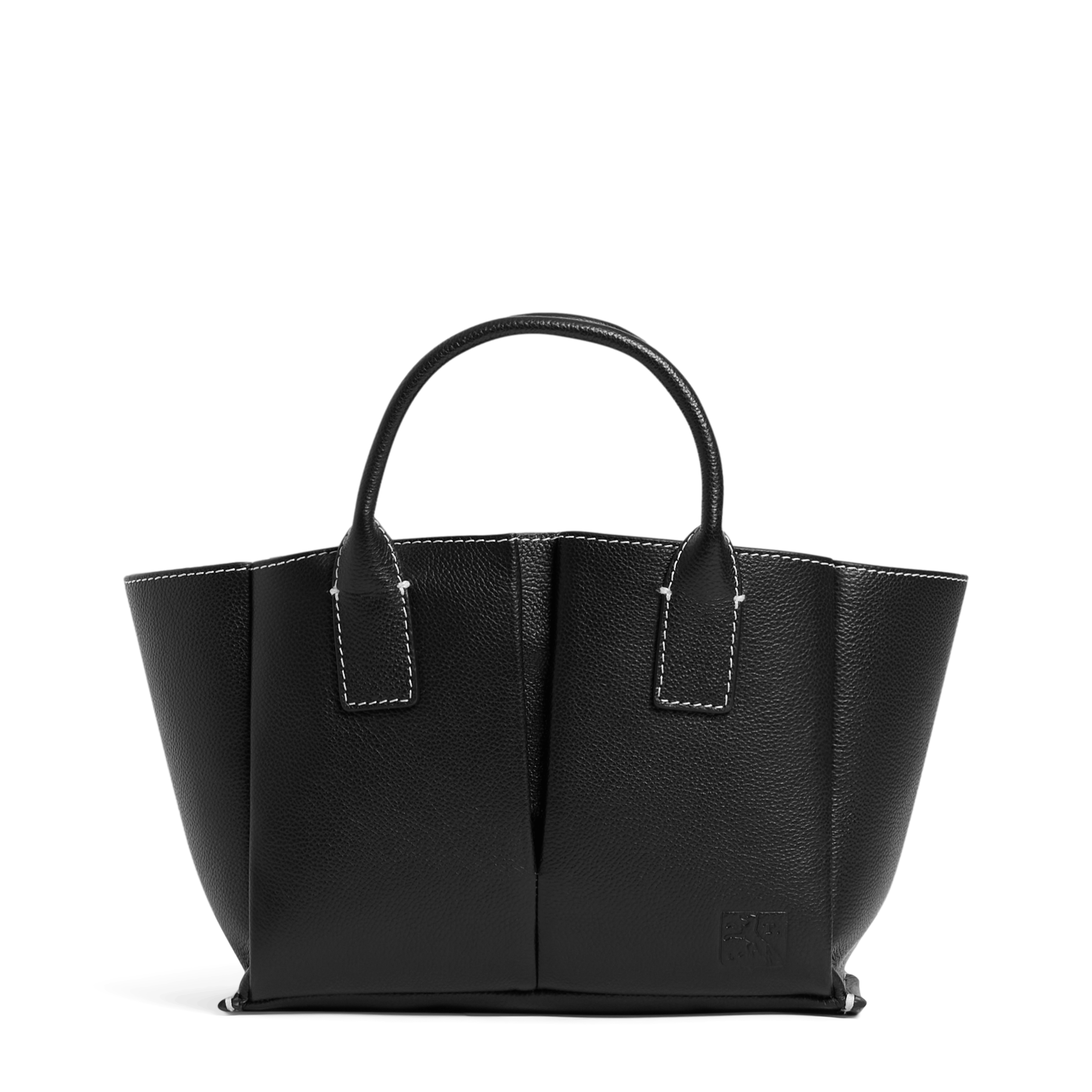 ELENA - Petit sac cabas en cuir de vachette | Noir