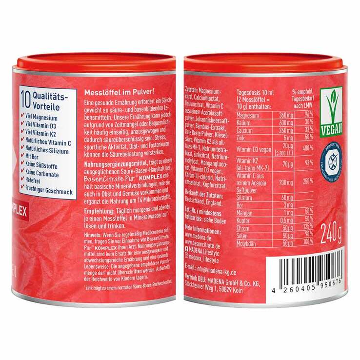 Basen Citrate Pur Komplex Pulver, 240 g