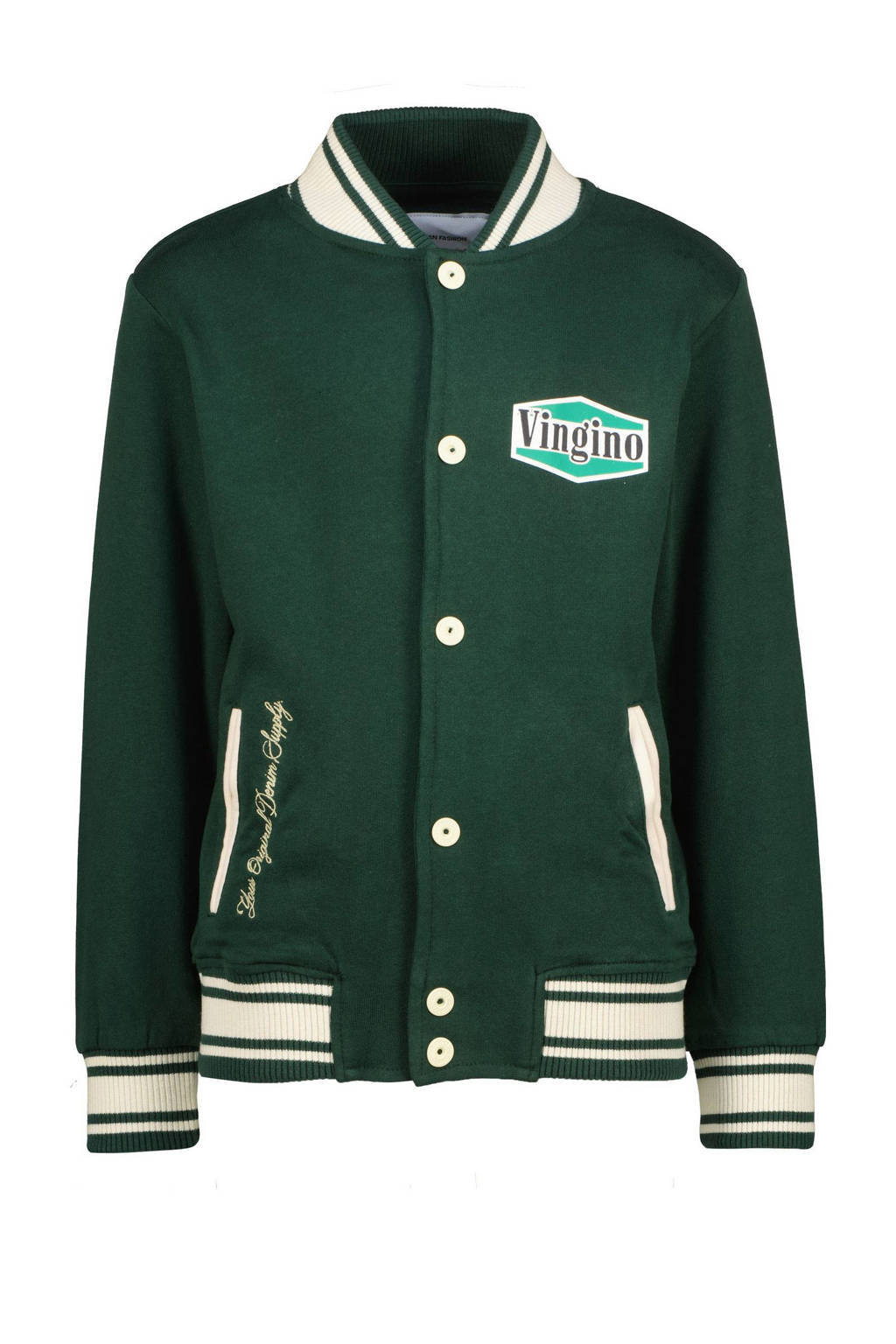 Vingino sweatvest Otral met logo donkergroen