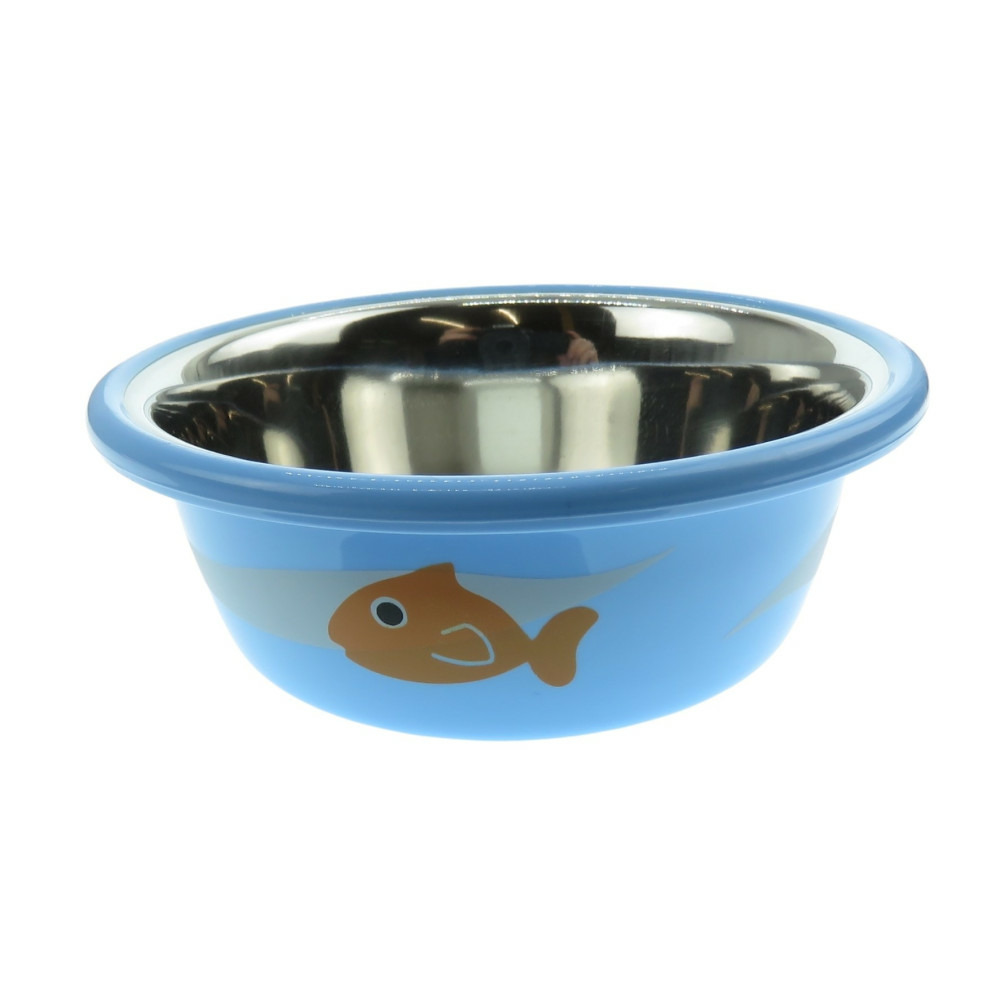 Gamelle inox poisson, ø 11 cm, couleur aléatoire, pour chat