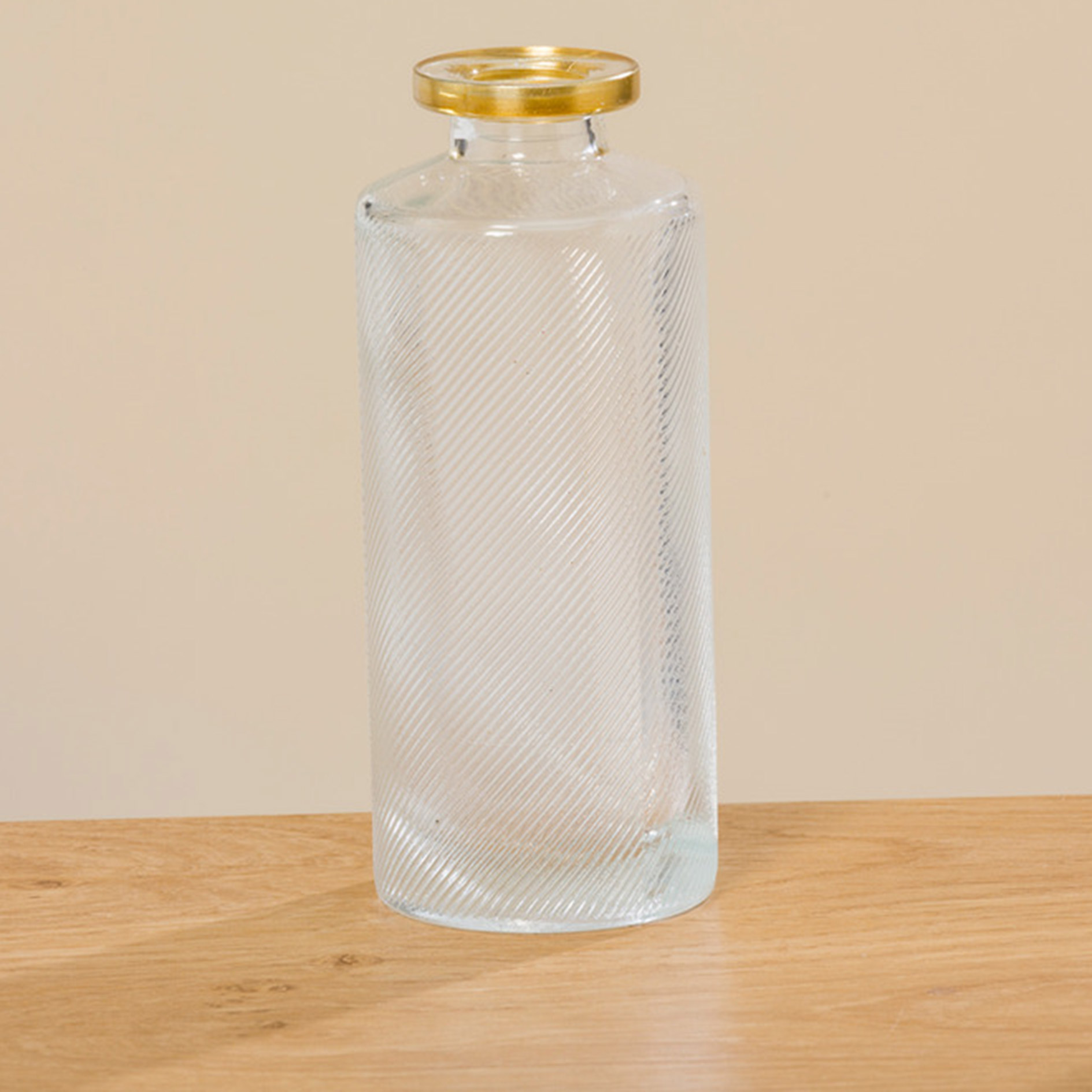 Vase - transparent-gold - sortiert - Klarglas