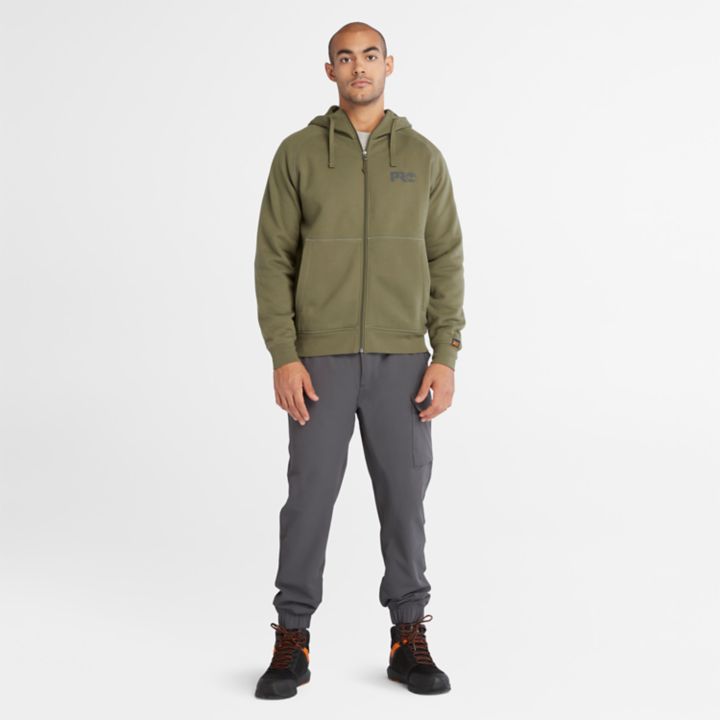 Moletom com capuz Timberland PRO Hood Honcho Sport para homens na cor verde.