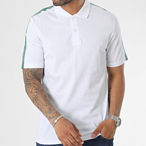 Polo Manches Courtes A Bandes Spirit Tape Blanc