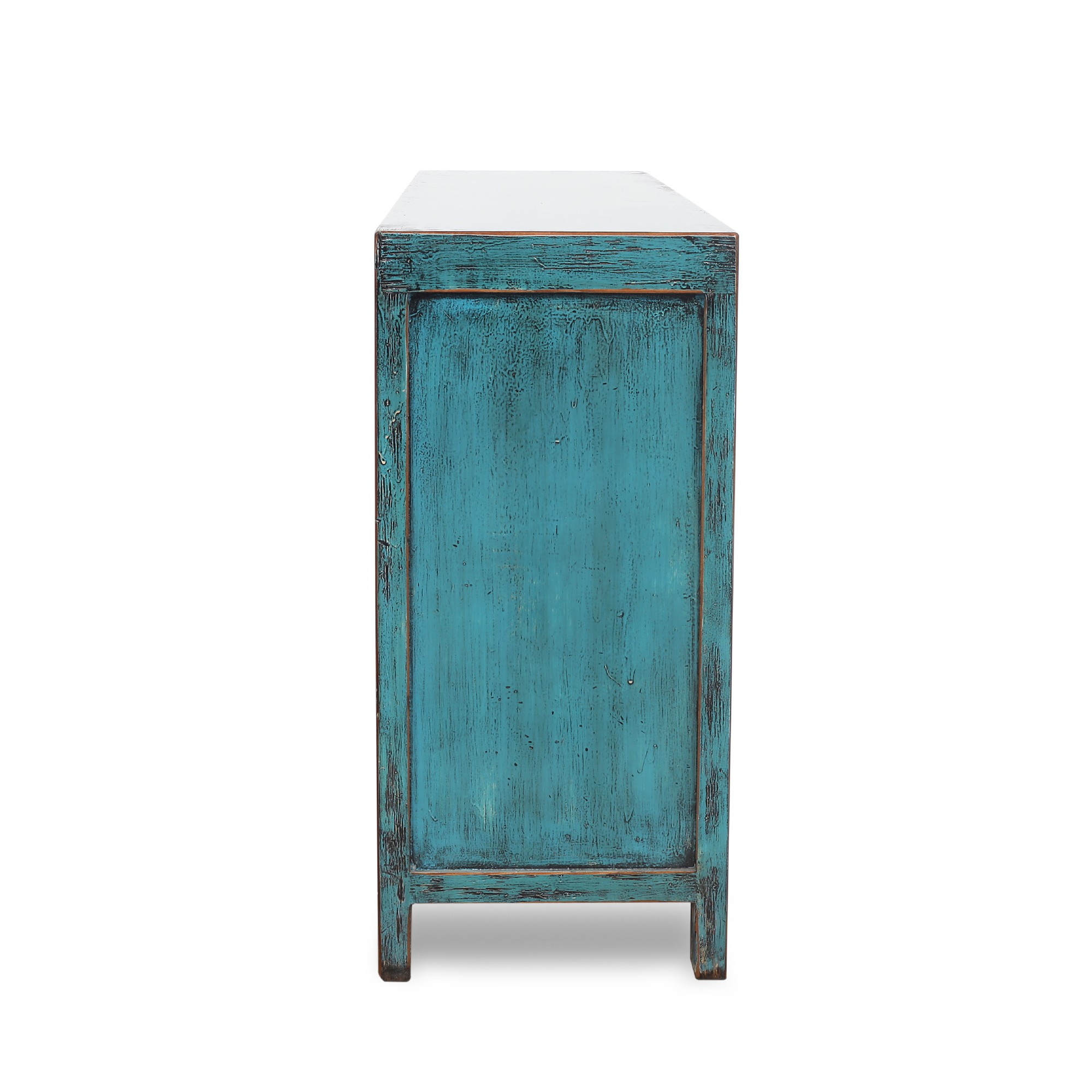 Sideboard 'Fleurette', blau, gelb, B 180 cm, H 90 cm, T 42 cm von fischer's lagerhaus