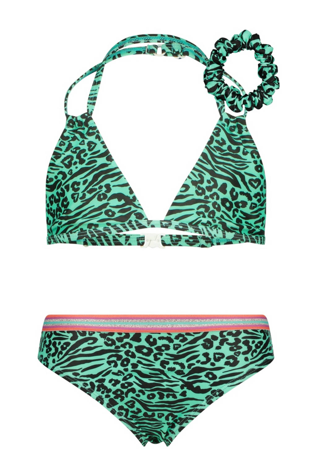 triangel bikini Zabrina met scrunchie groen/zwart