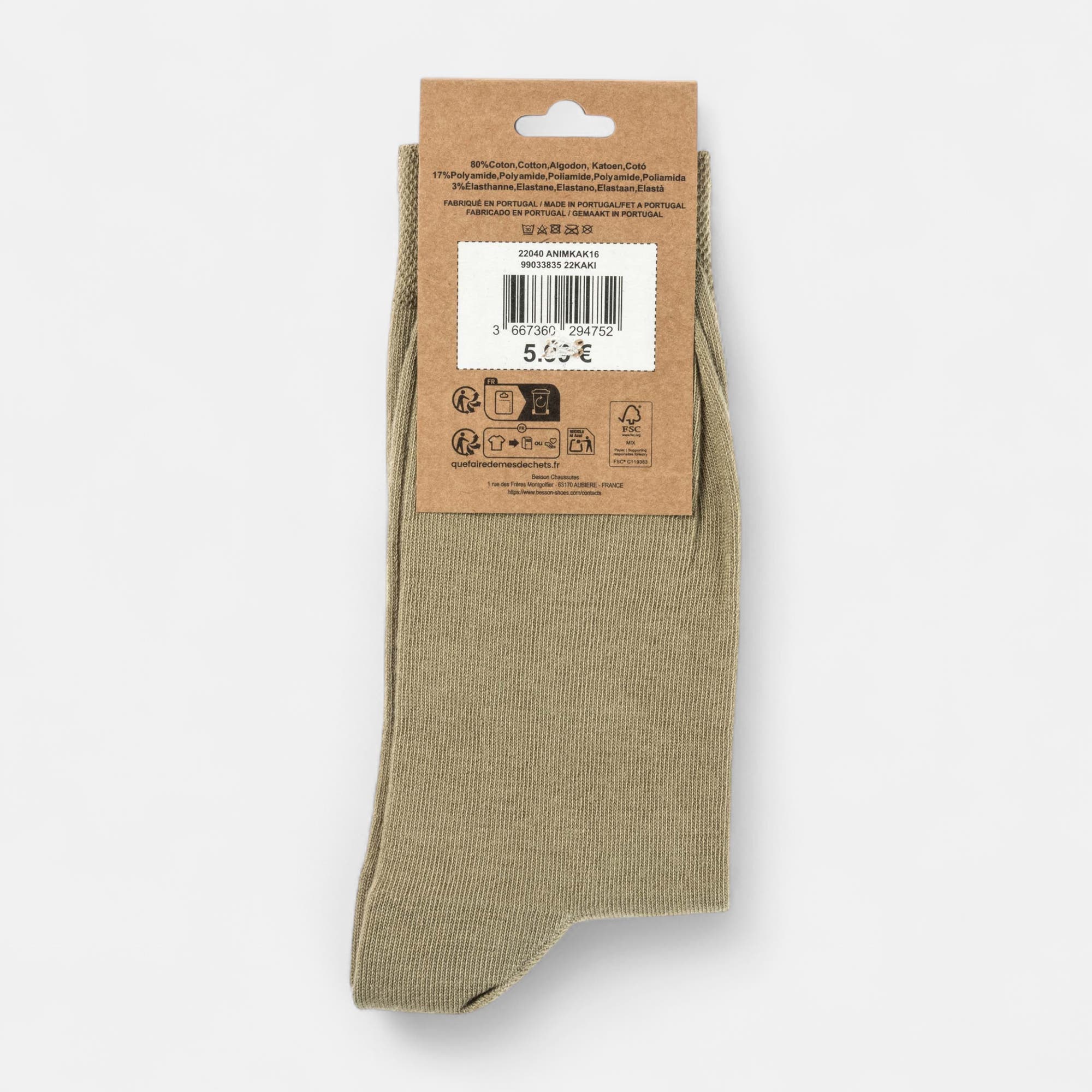 Chaussettes Homme kaki