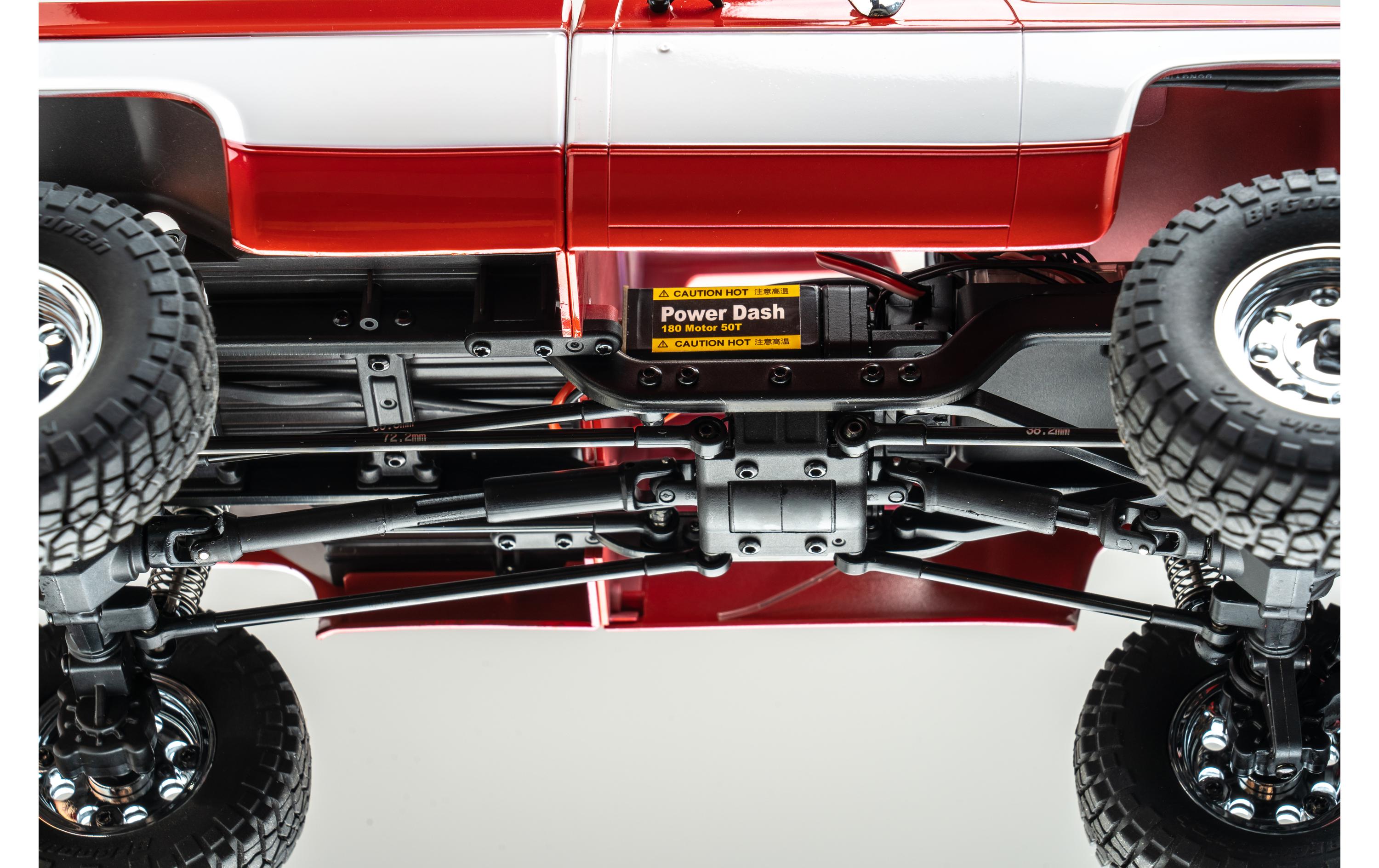Scale Crawler FCX18 Chevrolet K10 Gelb, RTR, 1:18<br>Mini Rock Crawler mit detaillierter Chevy K10 Pick-Up Karosserie und 2-Gang Getriebe