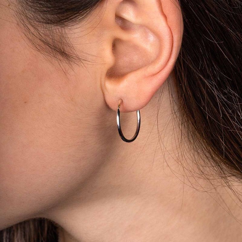 Boucles d'oreilles or blanc 