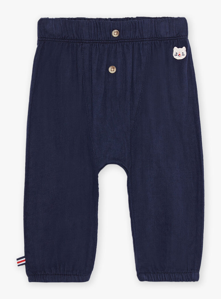 Pantalon en tubique bleu marine