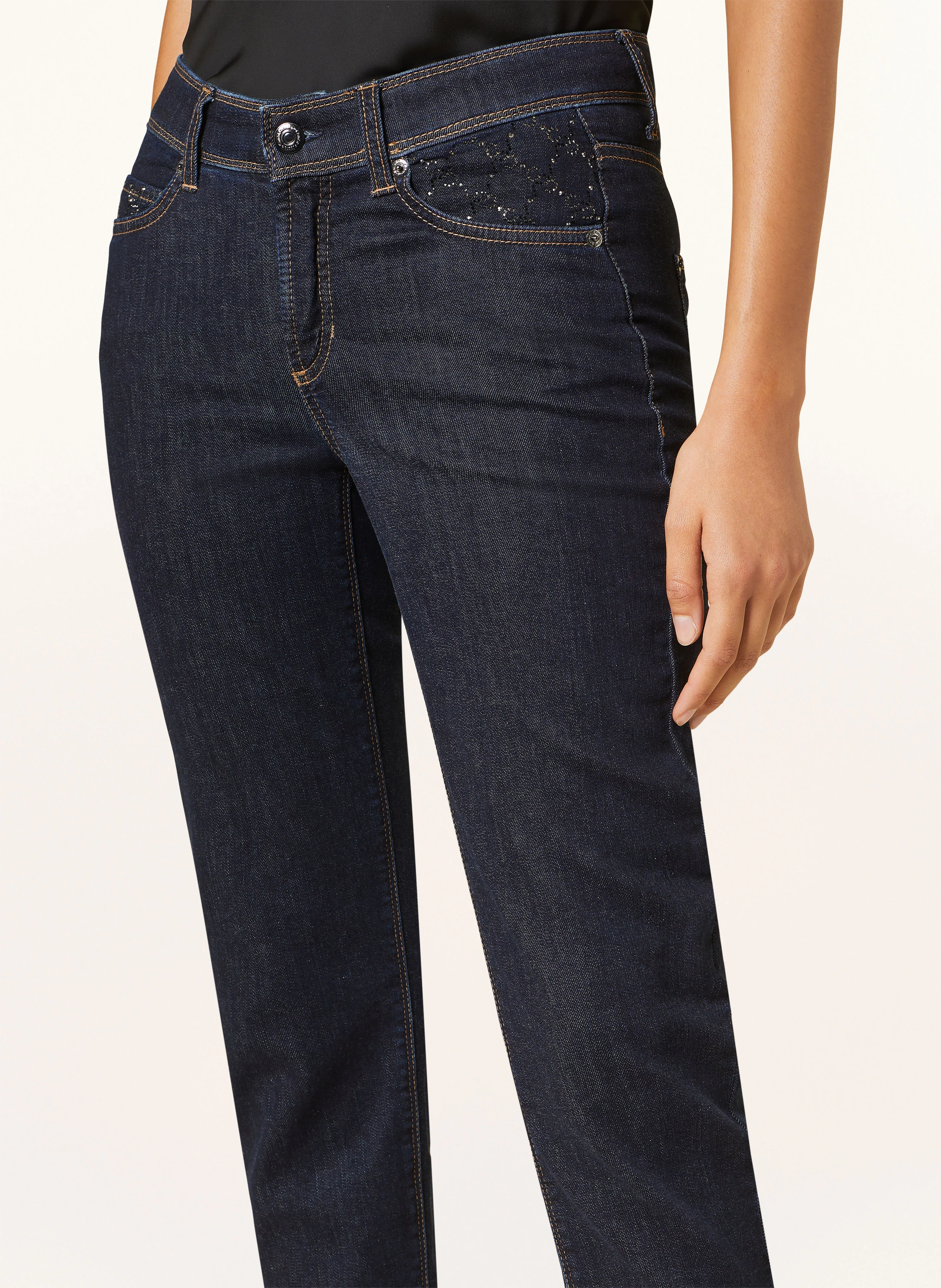 CAMBIO Skinny Jeans PIPER mit Schmucksteinen