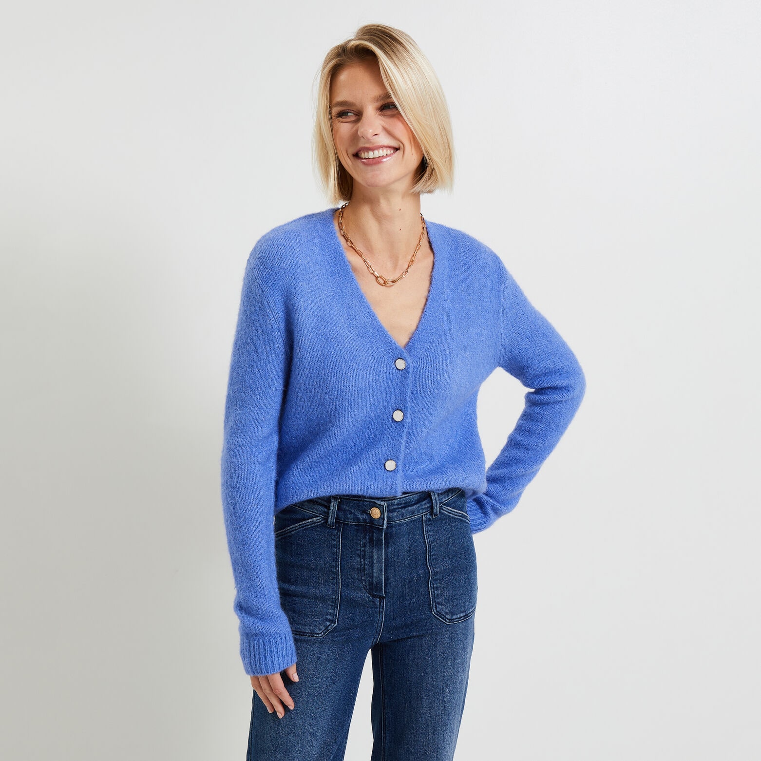 Gilet col V femme
