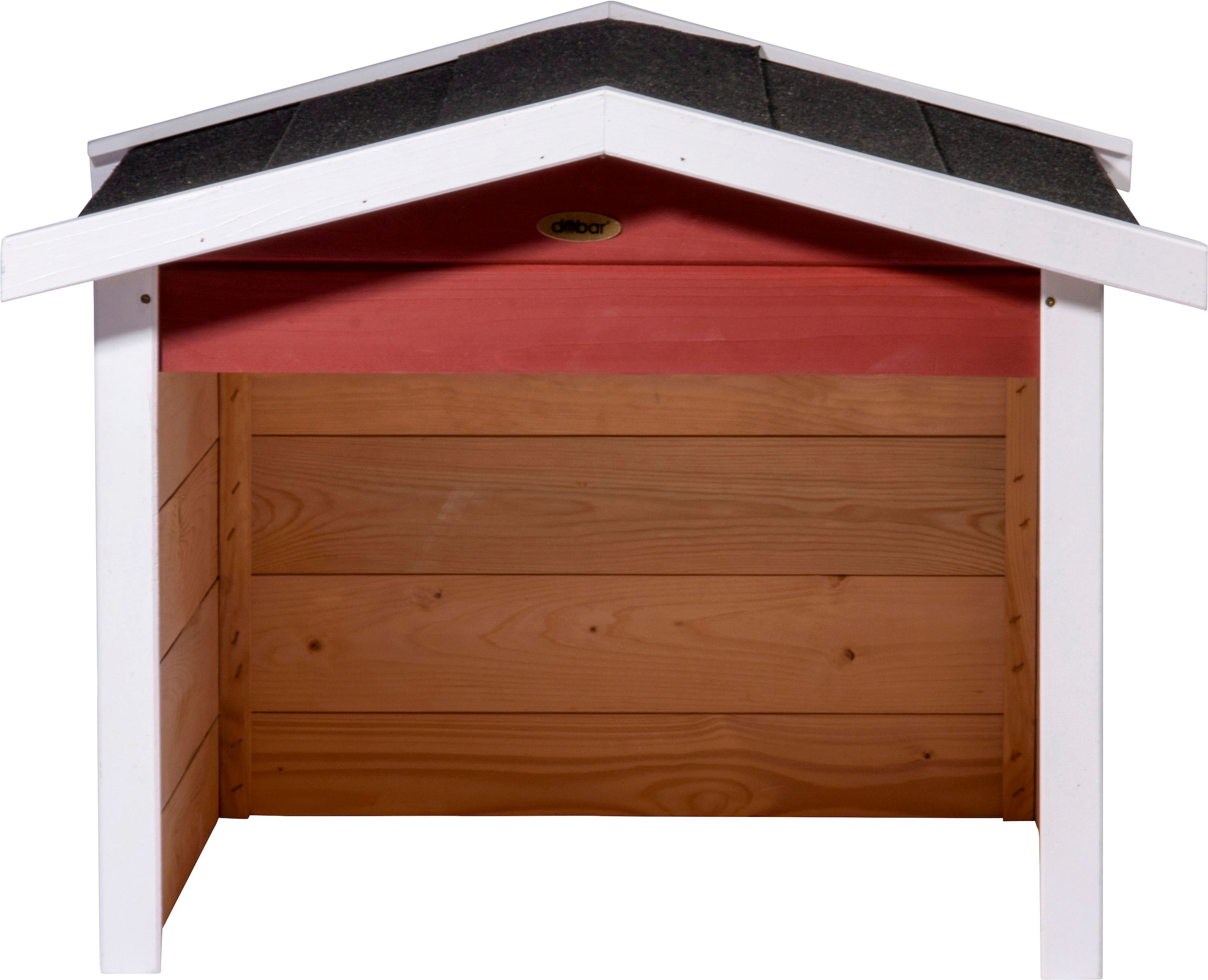 dobar Mähroboter-Garage aus Holz in rot, mit Bitumen-Dach