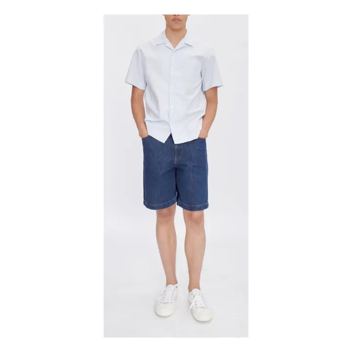 A.P.C. Chemisette Lloyd Rayée Logo Coton Bio | Blanc