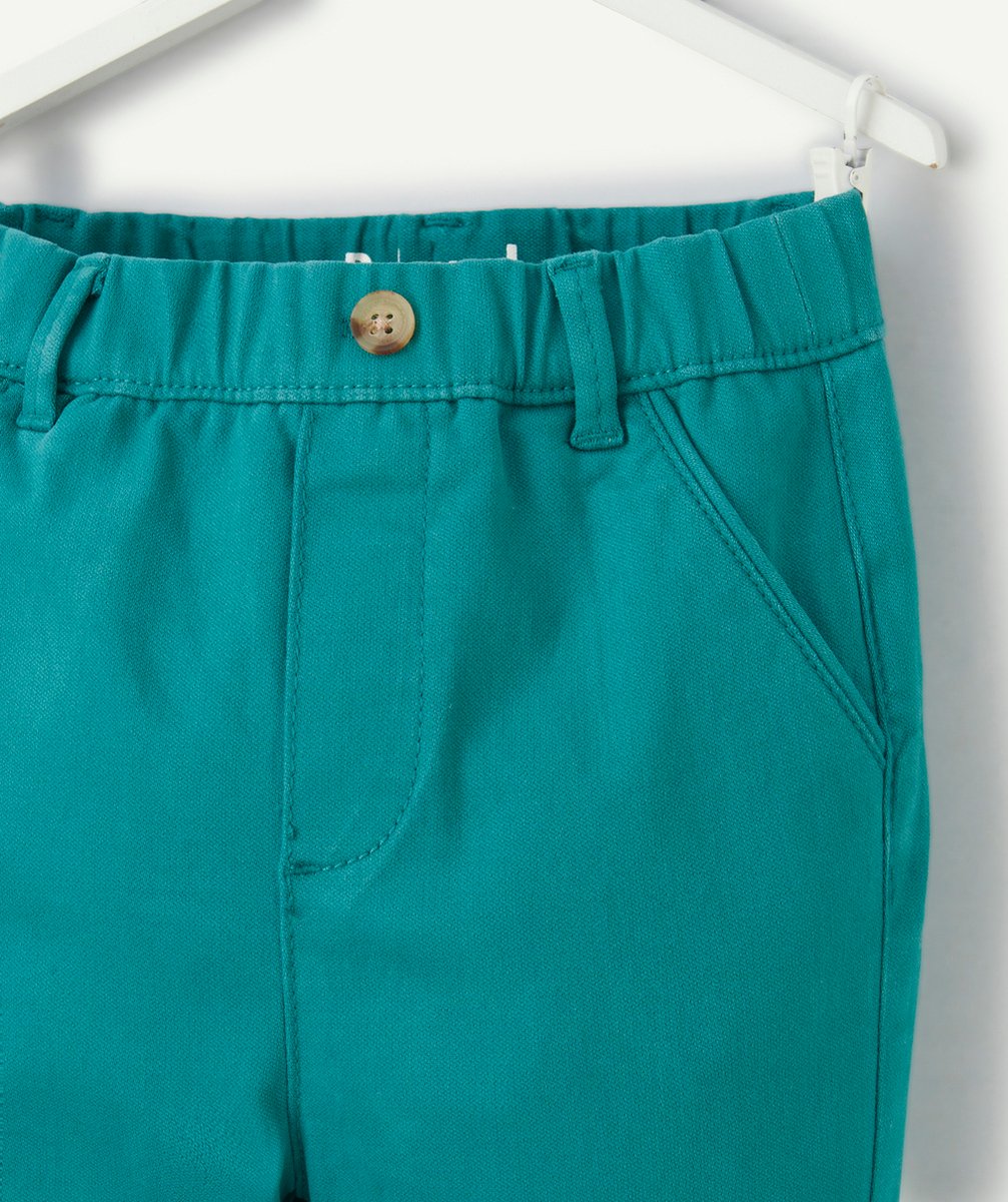pantalon relax bébé garçon vert avec revers