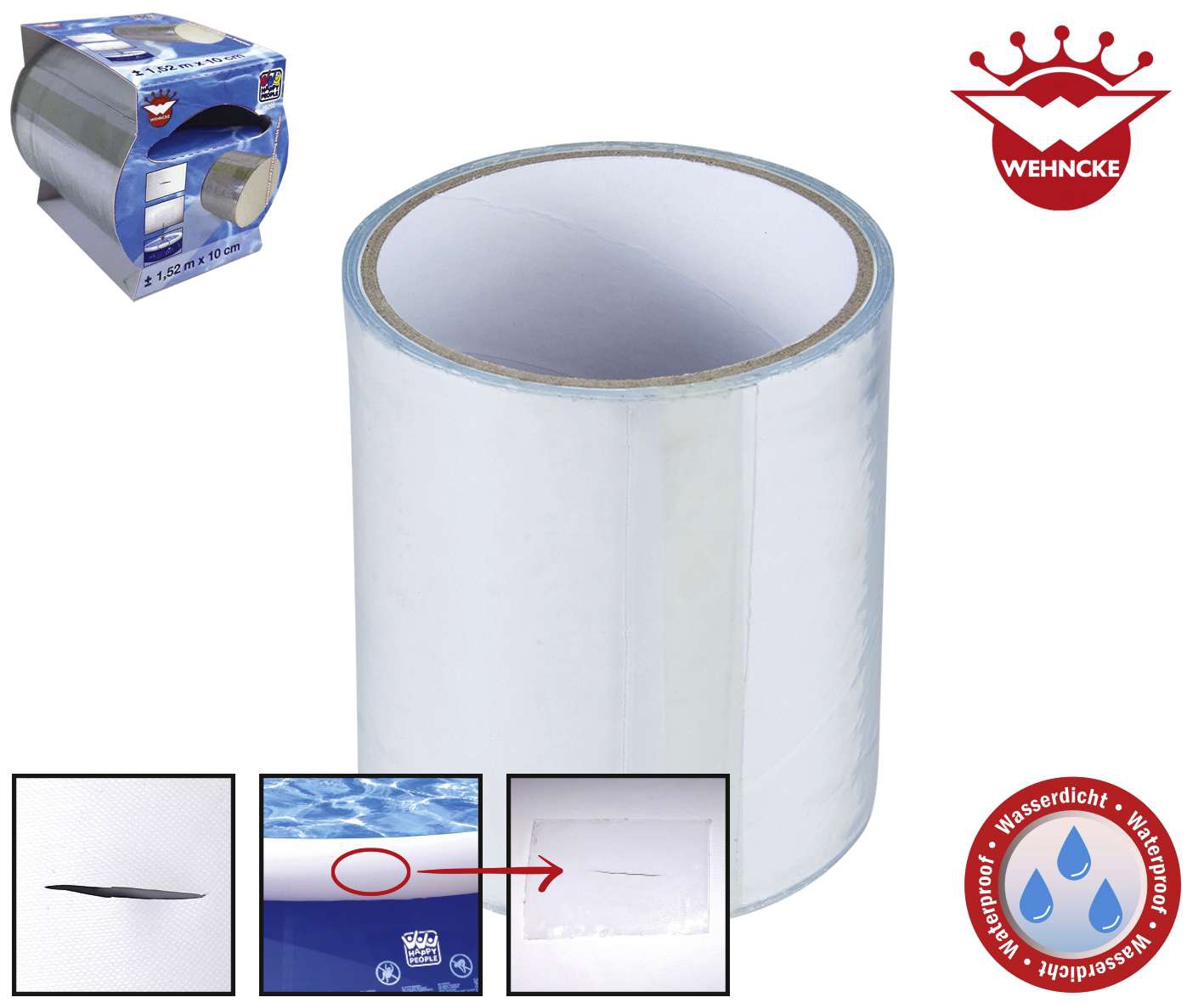 Happy People Reparatur Klebeband für Pools - transparent