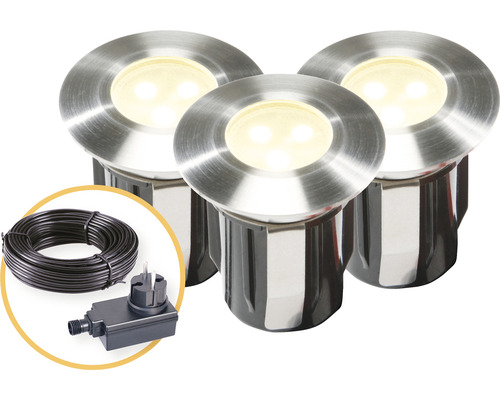 LED inbouwspots set IP67 3-delig 3x0,5W 3x7,5 lm 3000K warm wit 42 x 45 mm Season Lights 12V
