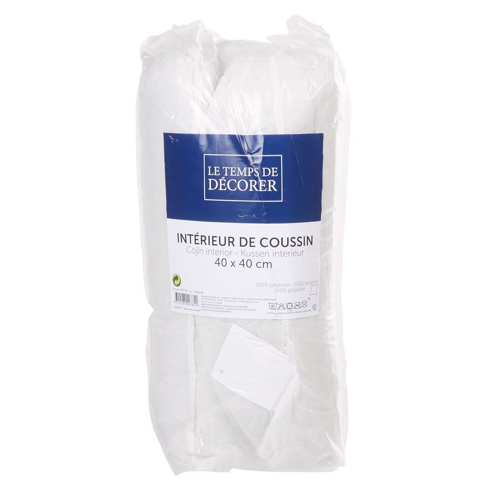 Coussin de rembourrage carré blanc polyester