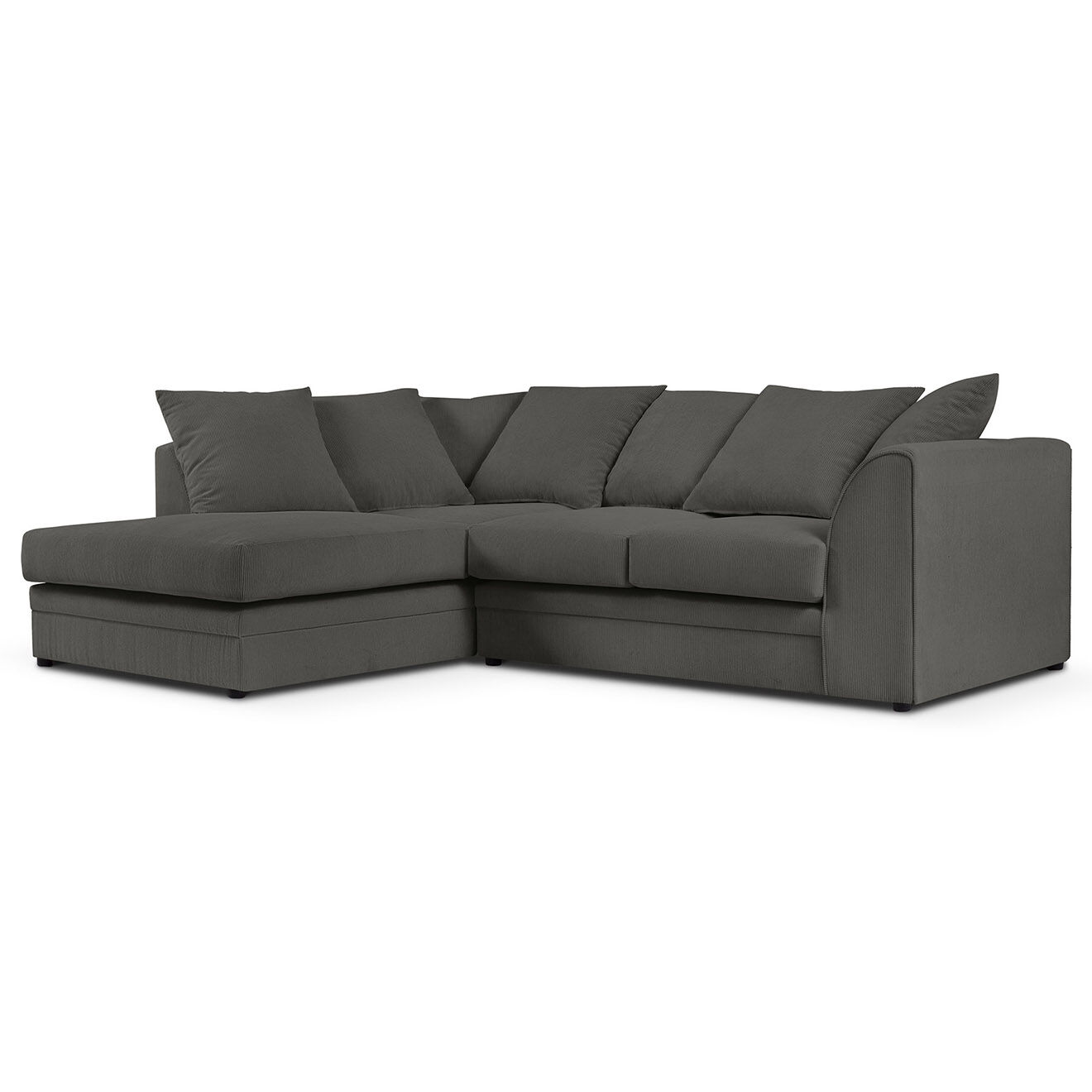 Mazzini Sofas Canapé d'angle gauche Quince 4 Places gris foncé - 221x171x80 cm
