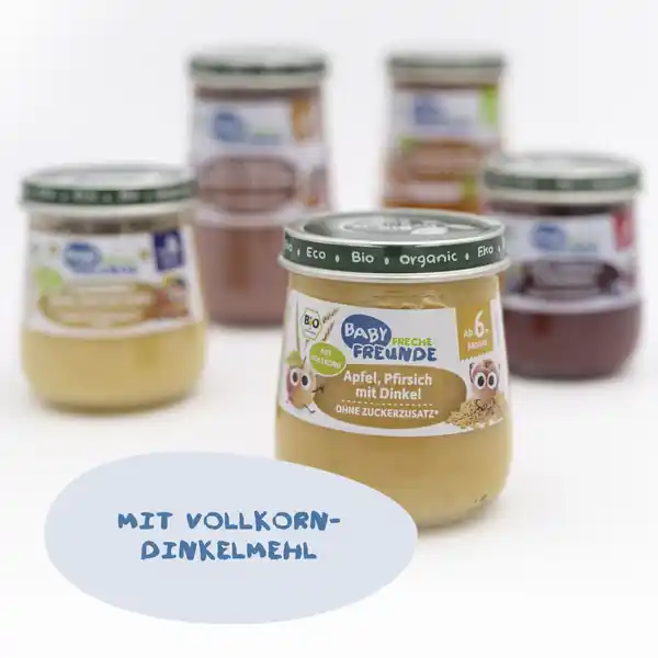 Bio Baby Apfel, Pfirsich mit Dinkel