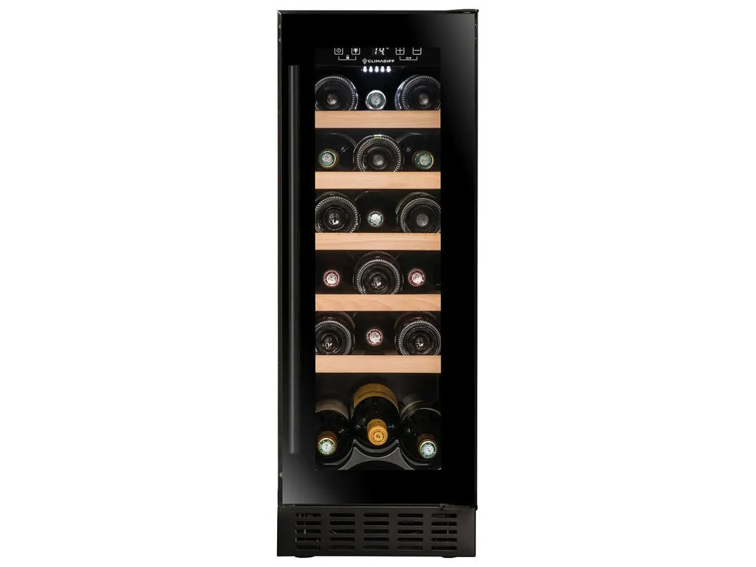 Climadiff CBU20S2B, Vin køleboks, Fritstående, 20 flaske(r), 58 W, F, Sort
