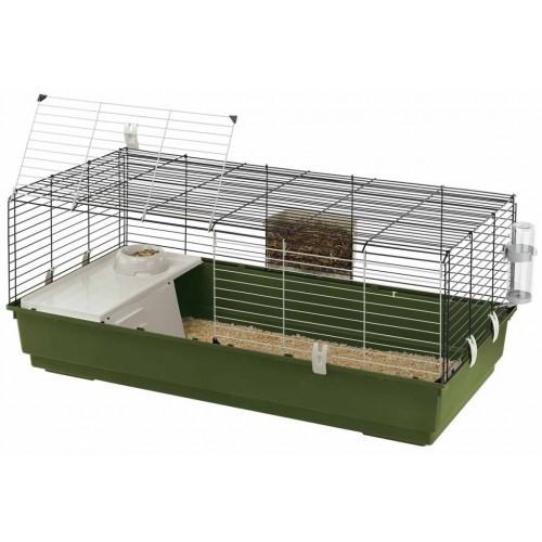 Gaiola equipada para coelho, verde