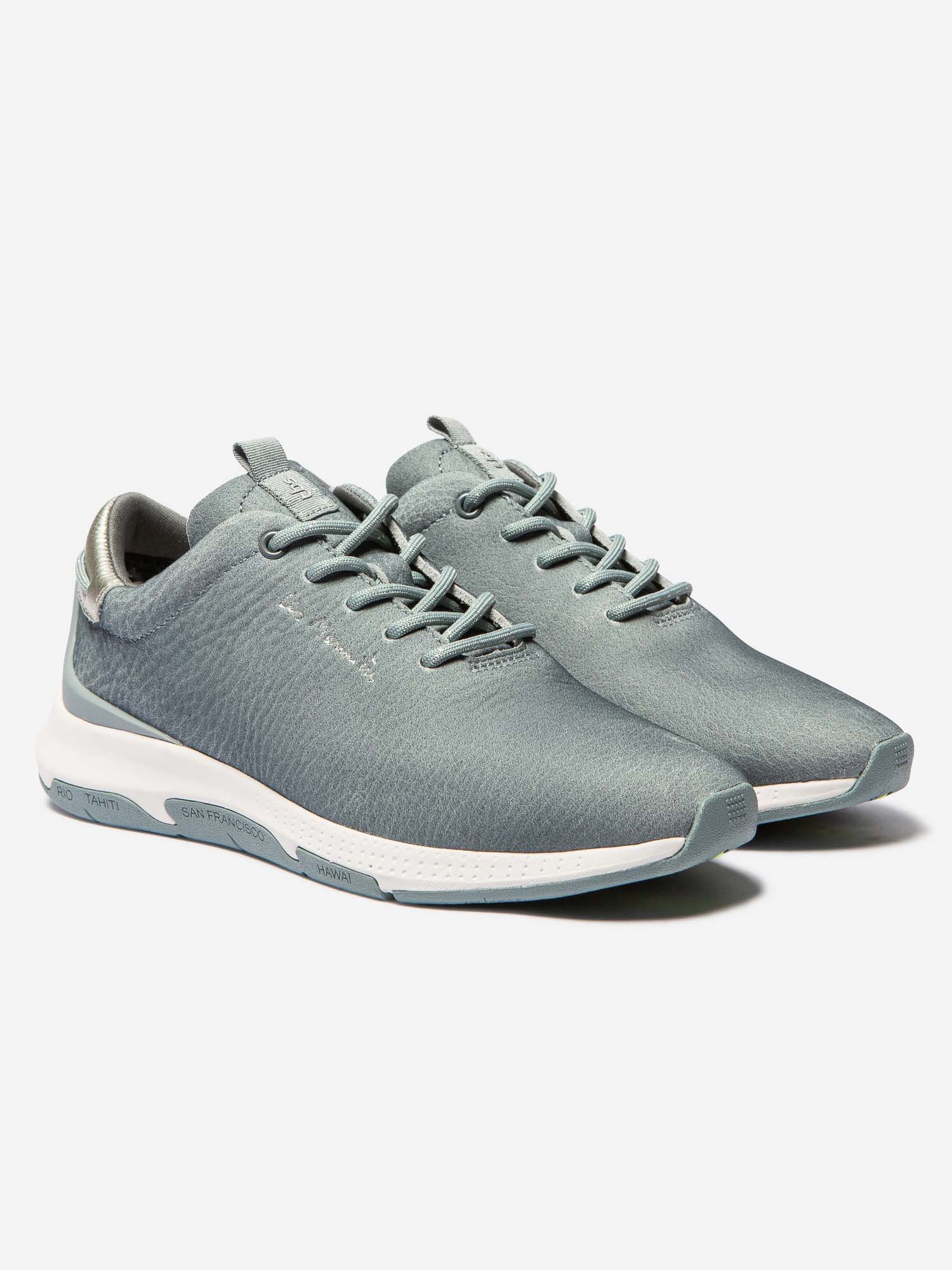 Baskets Femme Confort Cuir Gris