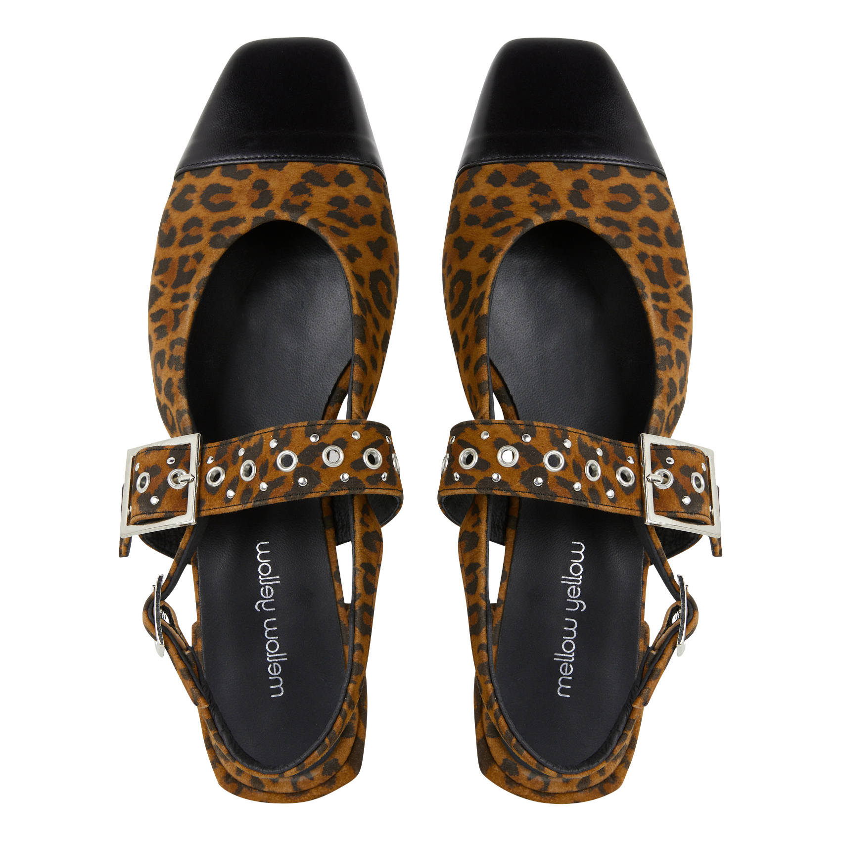 MIRABELLE - Sandales plates en cuir à imprimé léopard | Marron