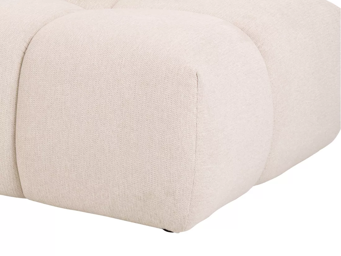 Canapé d'angle gauche convertible en tissu texturé beige TRIMALDI