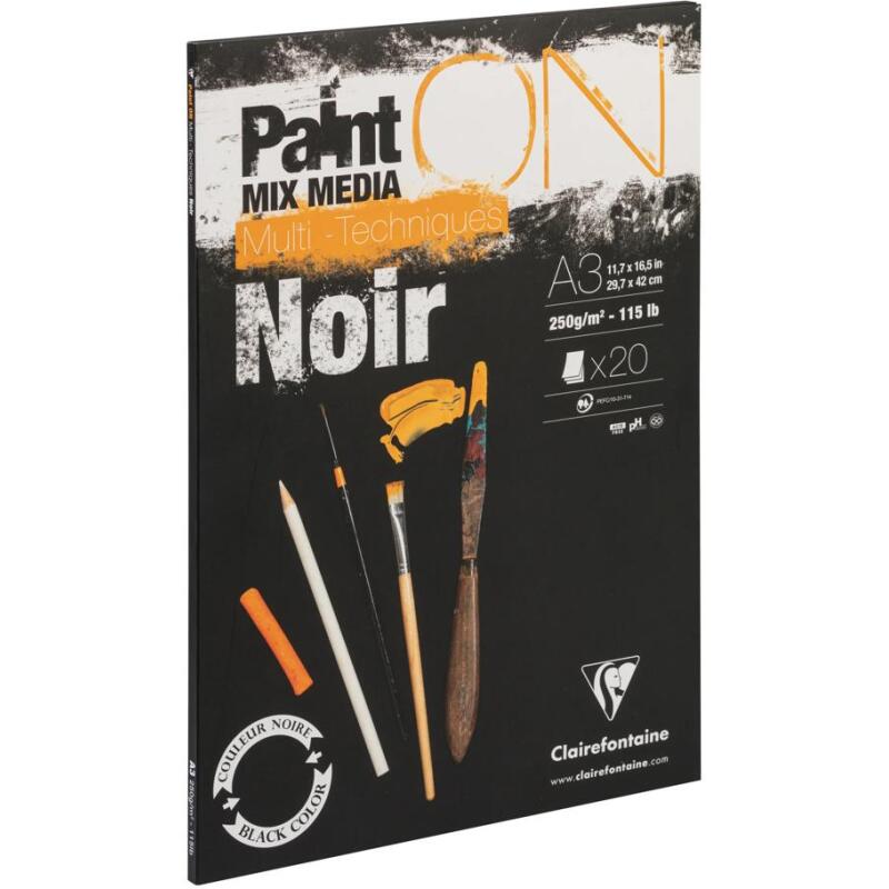 Paint'ON Noir bloc collé 20F A3 250g