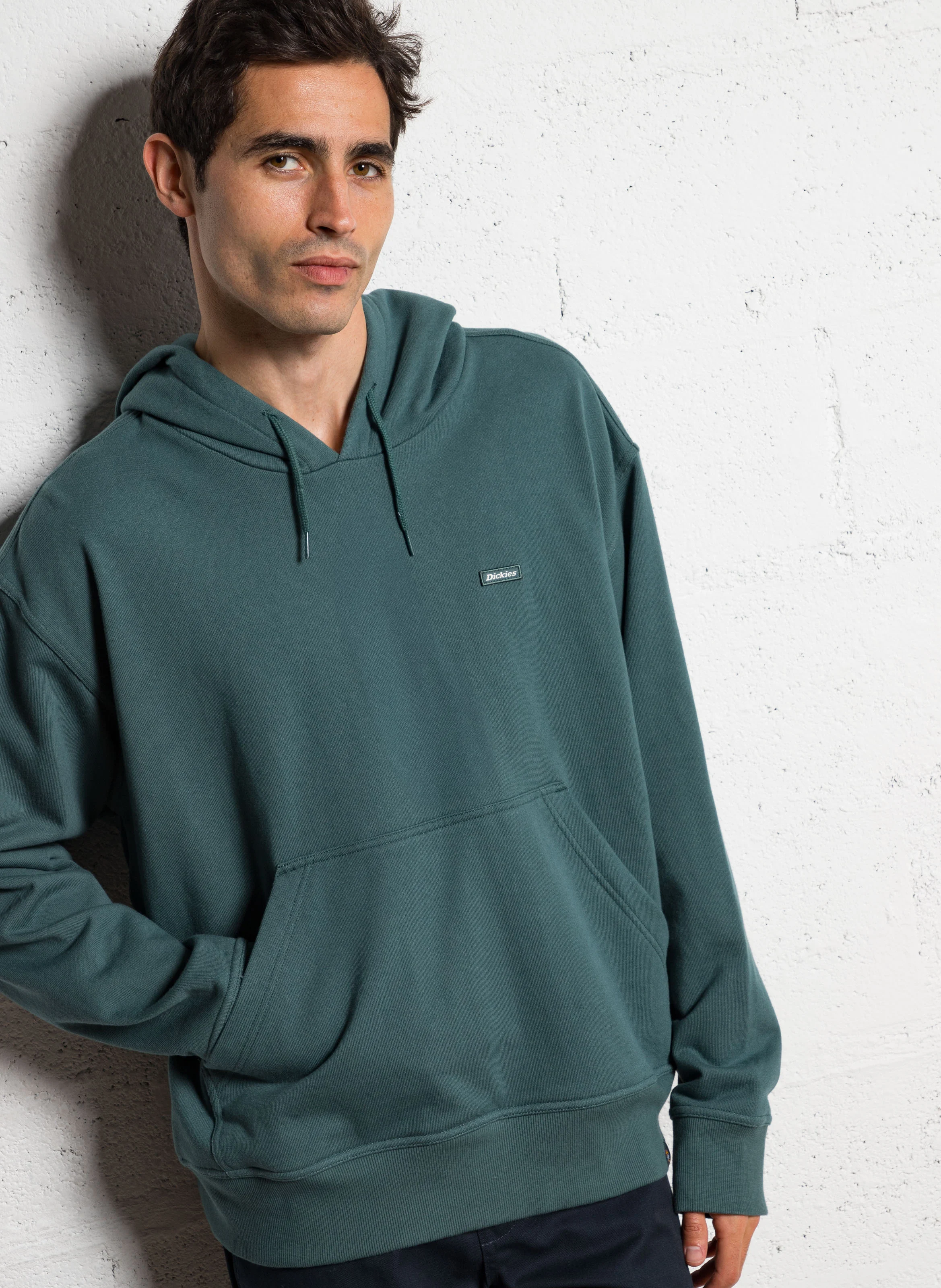 CLANCY - Sweat ample à capuche en coton | Vert