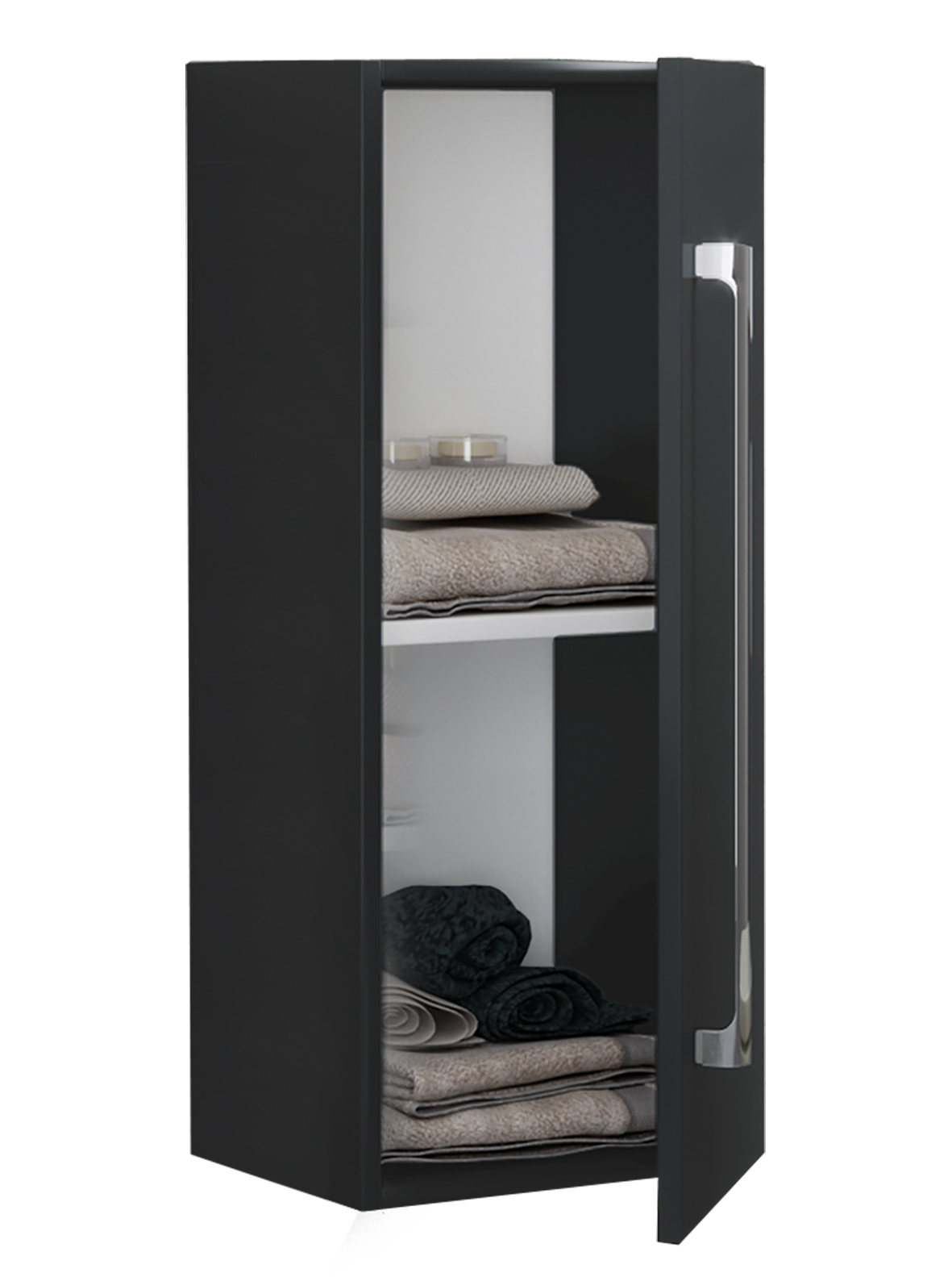 Midischrank BADINOS - schwarz - 75 cm hoch