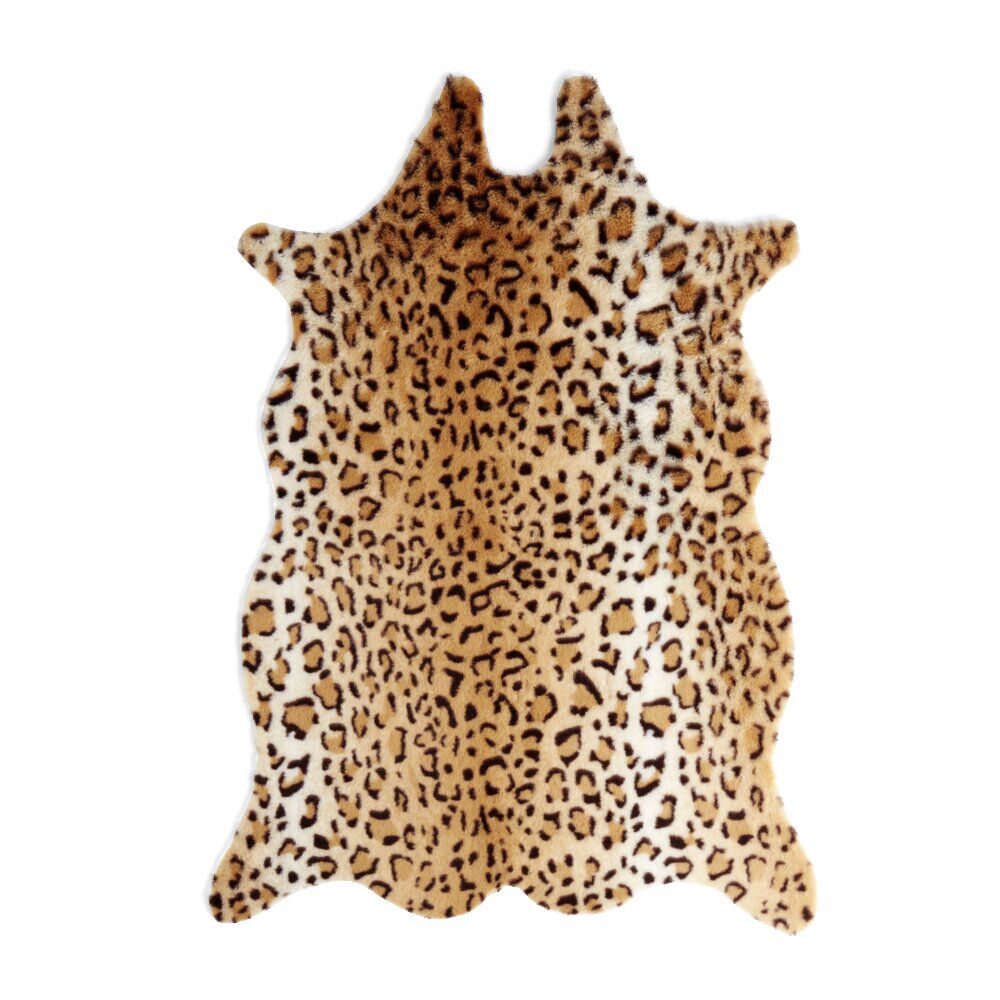 Tapis imitation peau de bête blanc et marron 50x70cm - 2 modèles