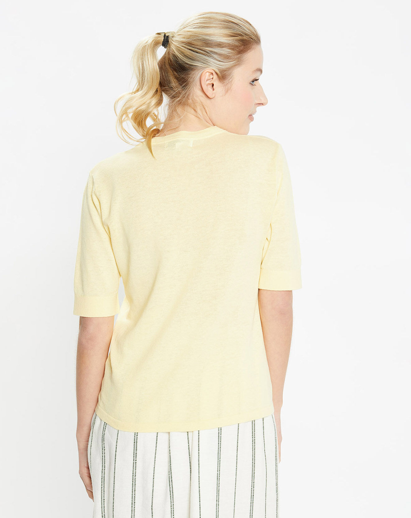 Jodhpur Pull en Lin & Coton Malia jaune
