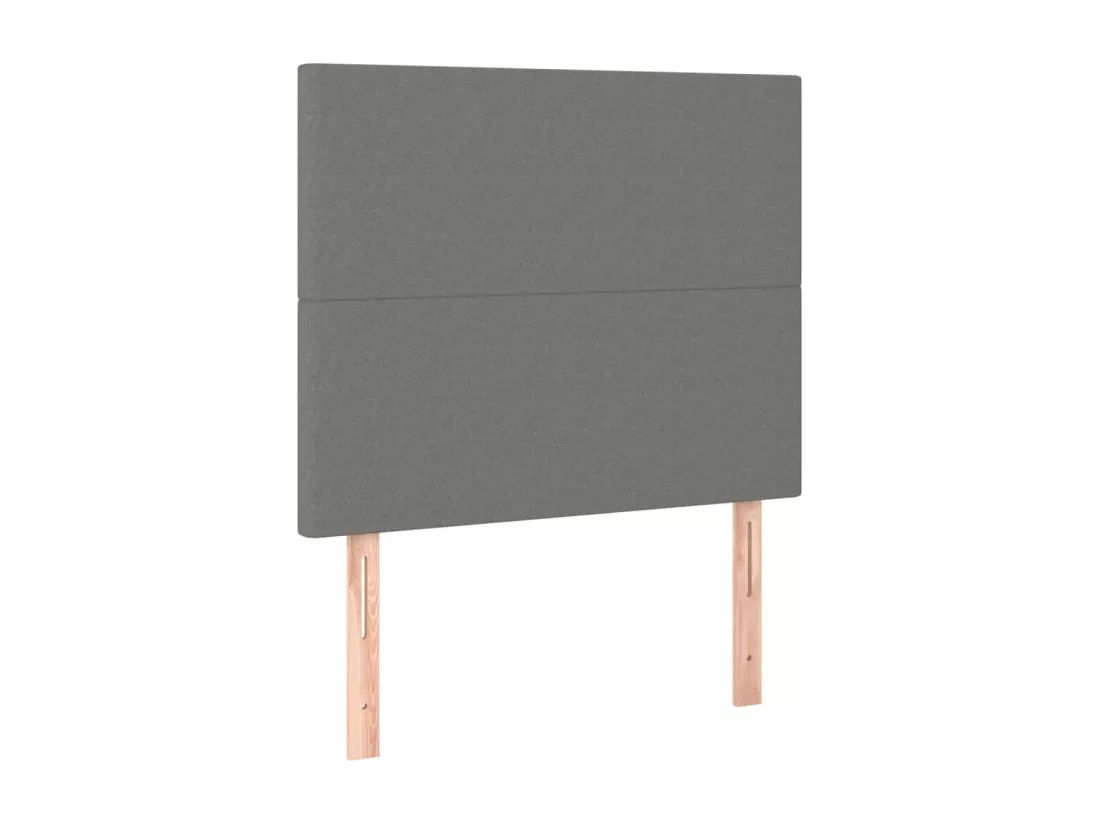 Sommier tapissier avec matelas et LED Gris foncé 90x190cm Tissu