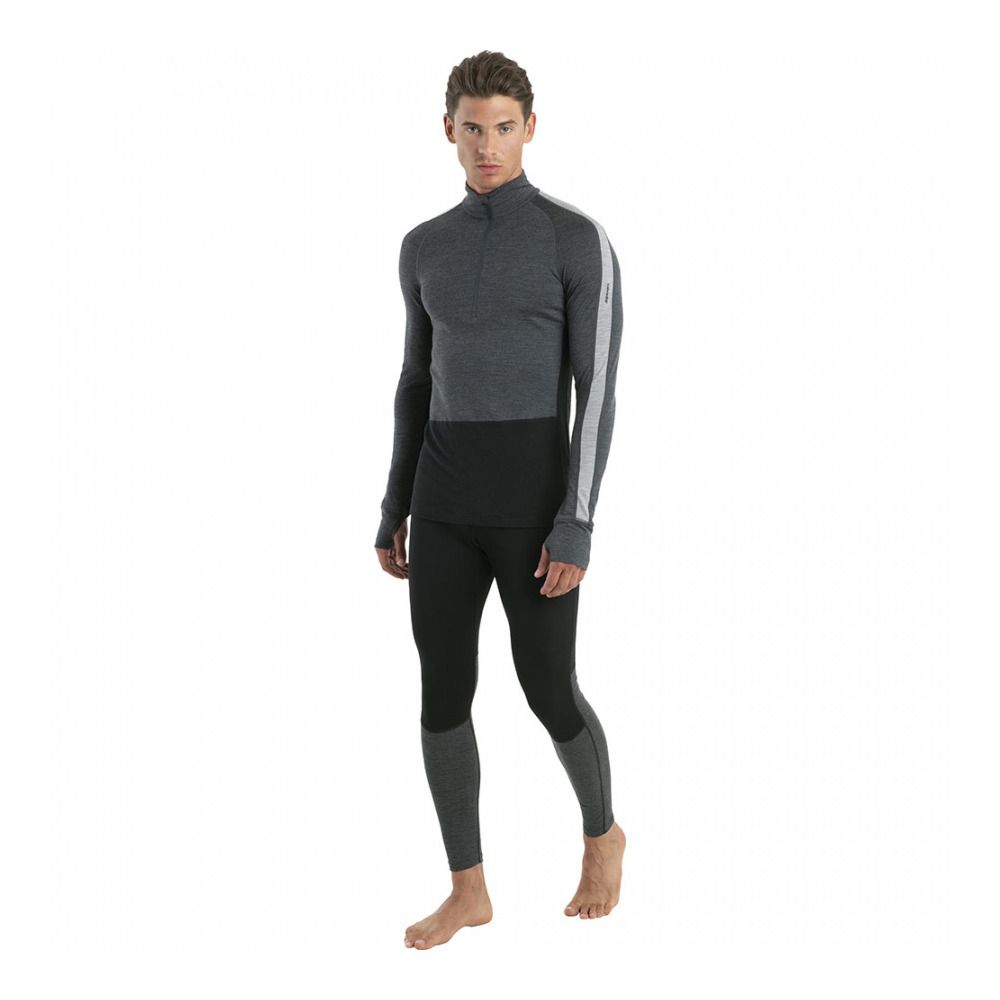 Icebreaker ZONEKNIT 200 - Sous-couche Homme jet hthr/blk/metro h/cb
