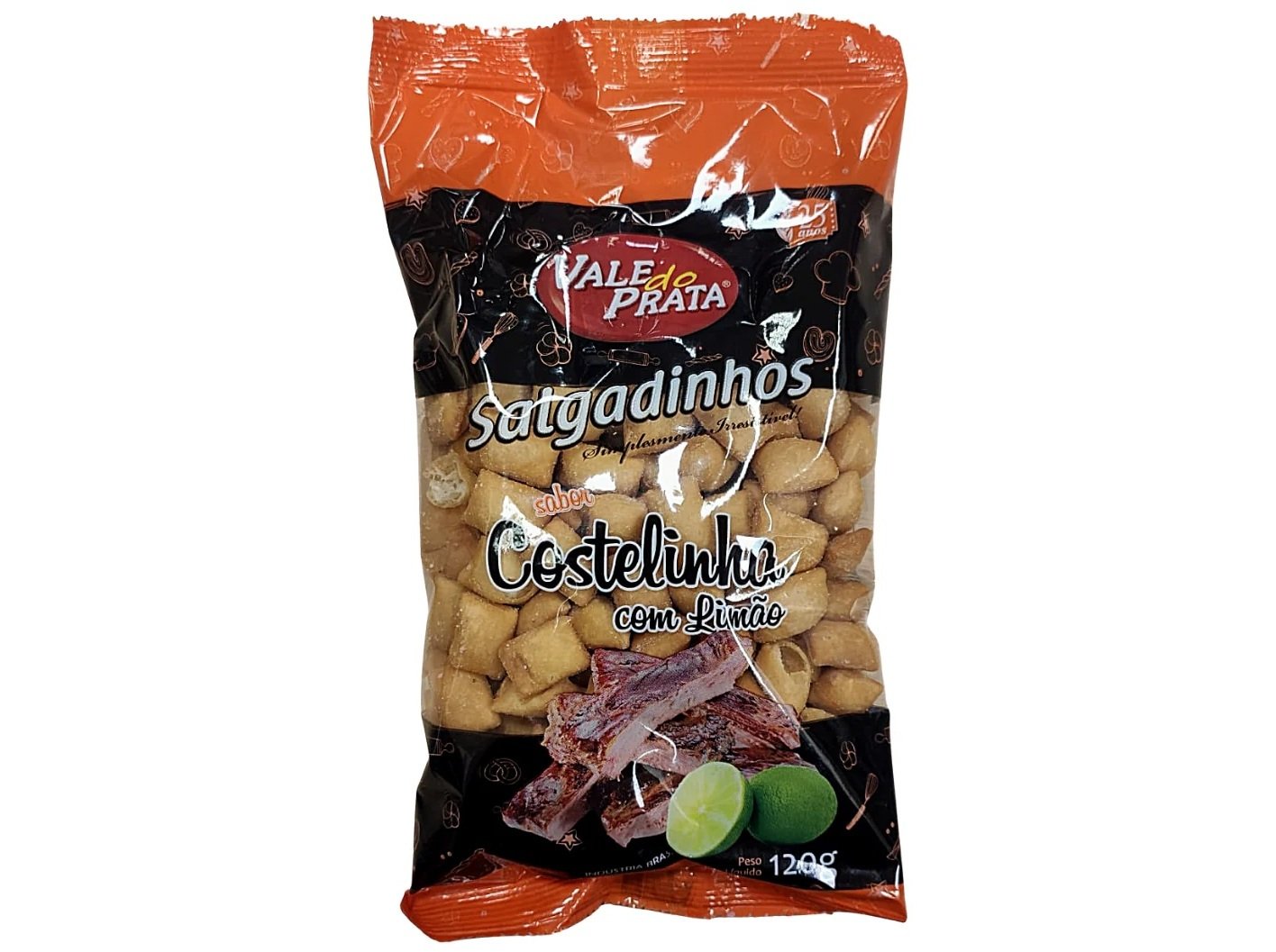 SALGADINHOS VALE DO PRATA SABOR COSTELINHA C/ LIMÃO 120G