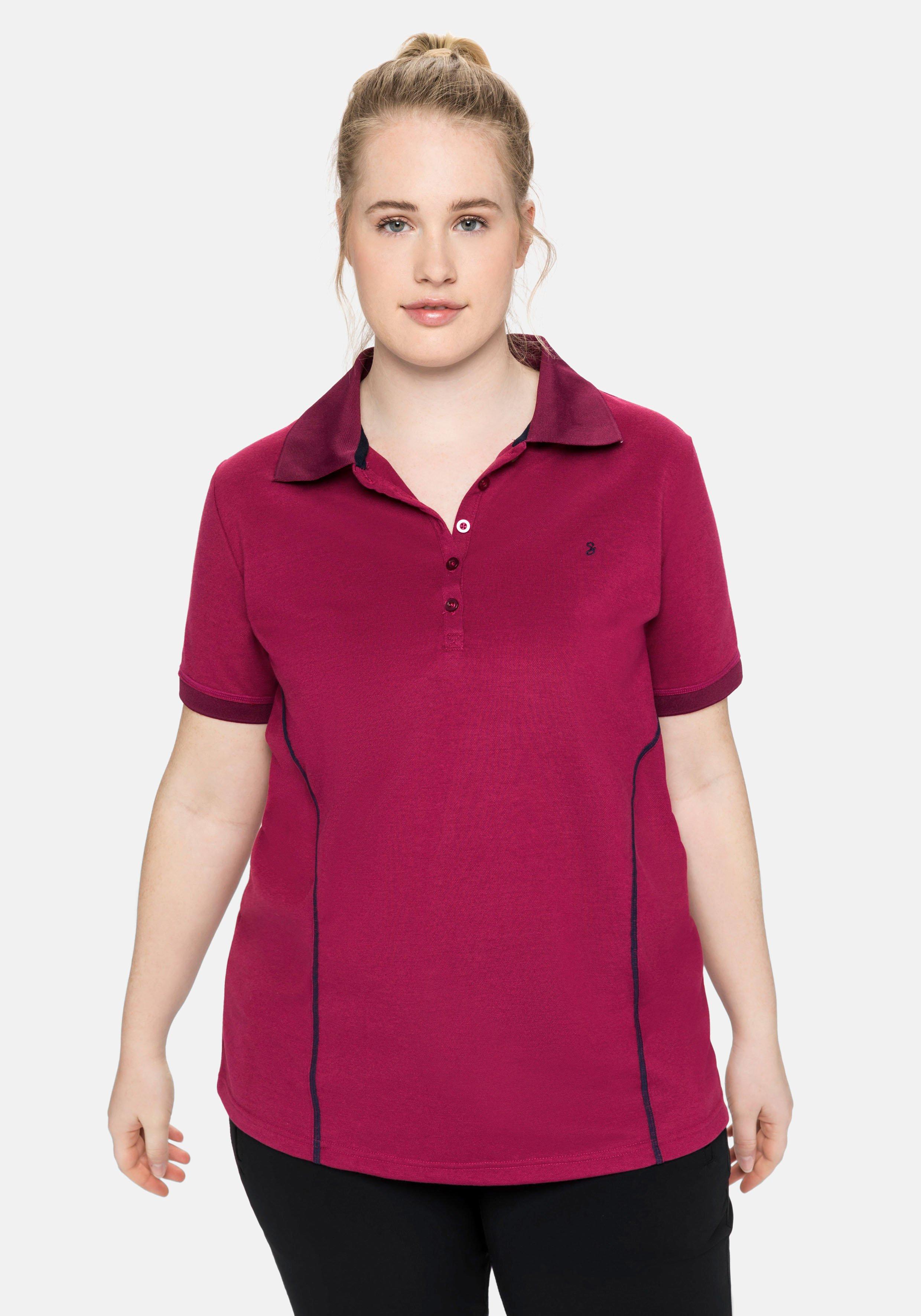 Poloshirt in Piqué-Qualität, mit Teilungsnähten