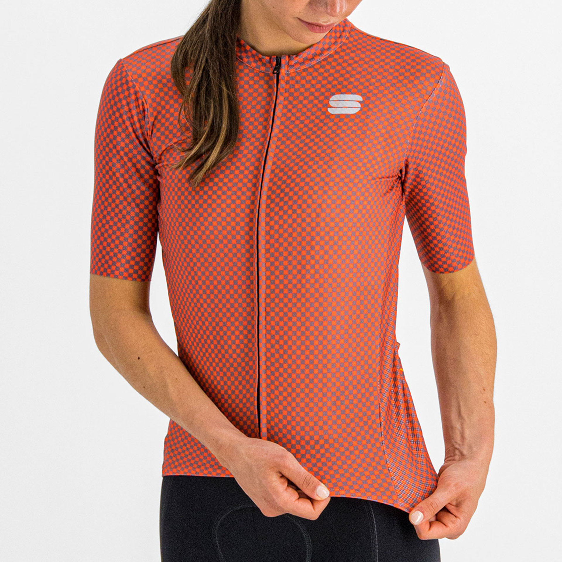 Sportful Checkmate Fietsshirt Korte Mouwen Roze Dames