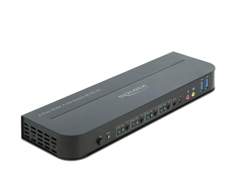 Delock KVM Switch 4 Port HDMI mit USB 3.0 und Audio 4k 60Hz Delock HDMI KVM Switch 4K 60 Hz mit USB 3.0 und Audio