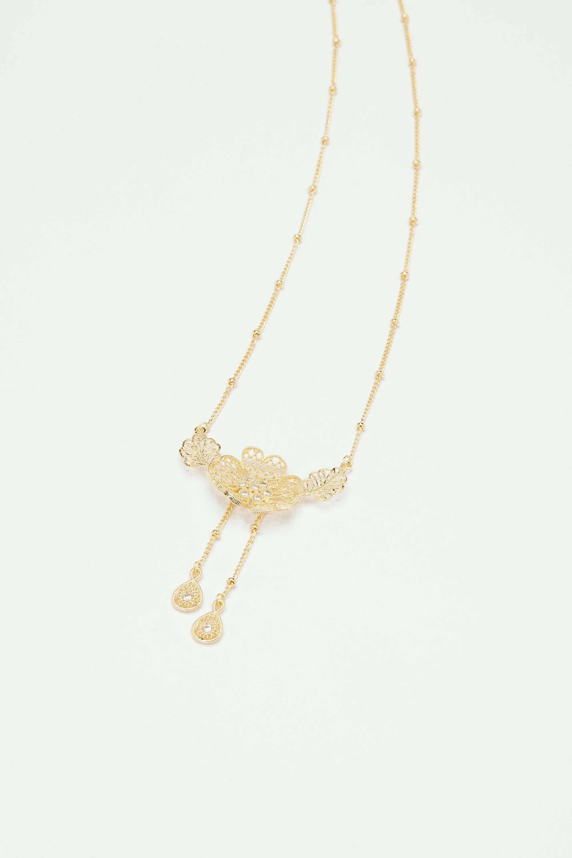 Collier fin pendentif fil d'or | Jaune