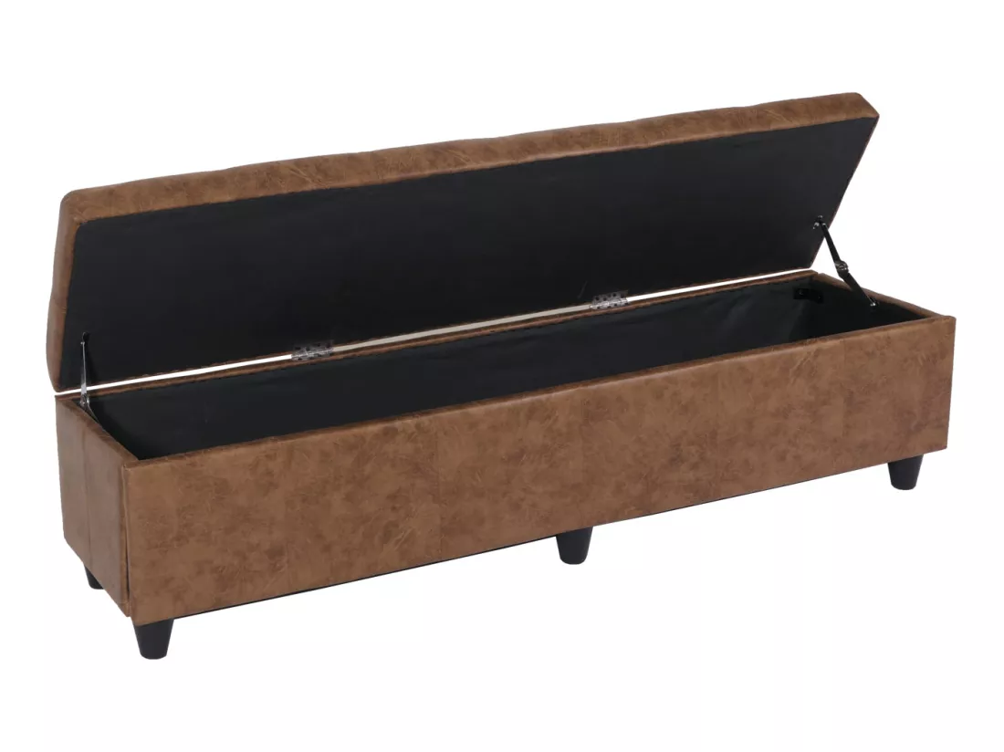 Coffre de rangement Kriens XXL, aspect daim