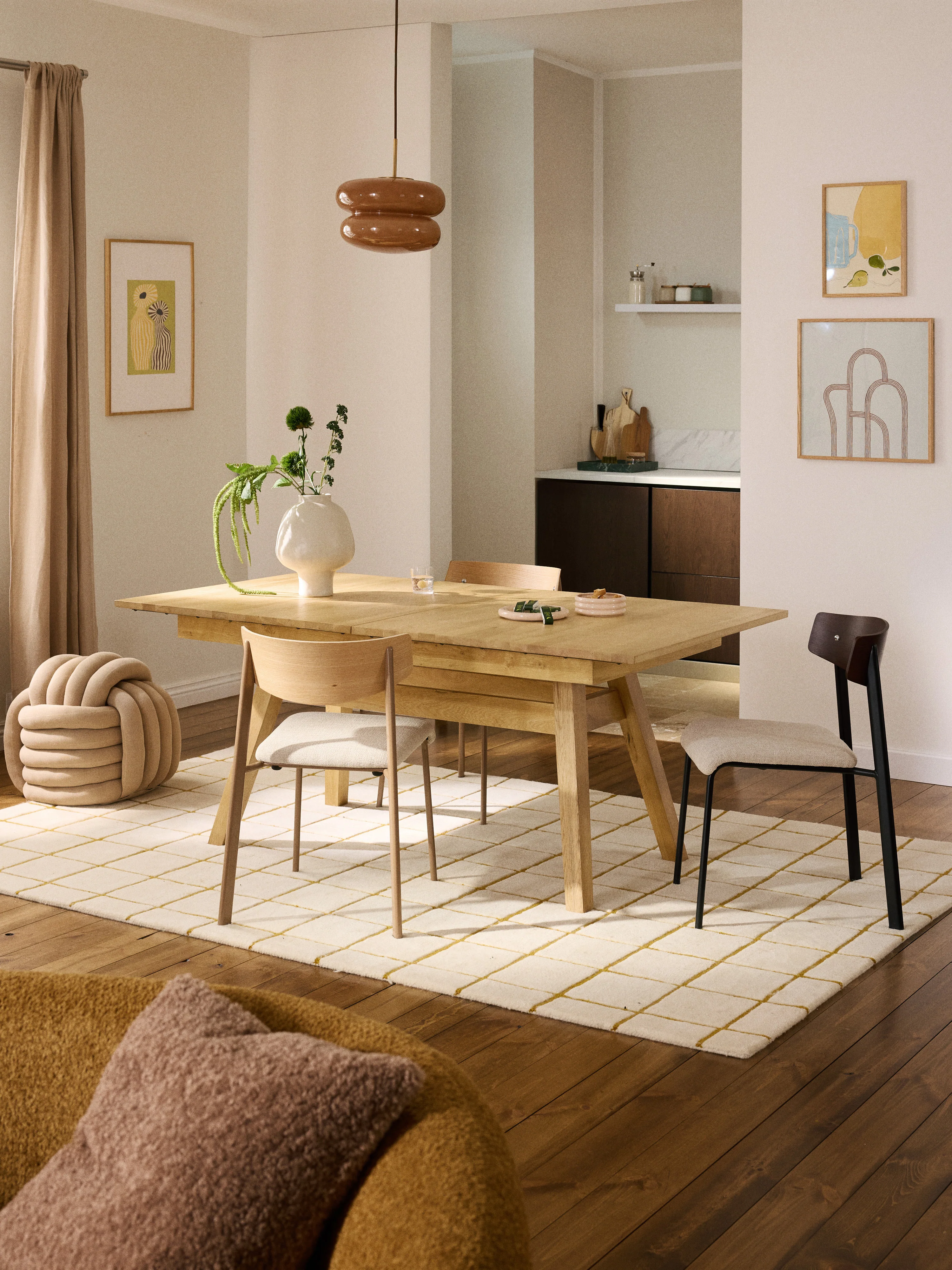 Uitschuifbare eettafel Ethan, in verschillende formaten