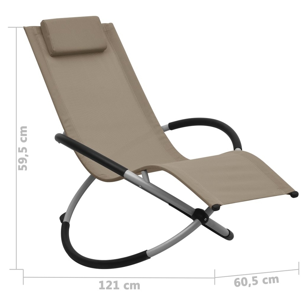 Transat chaise longue bain de soleil lit de jardin terrasse meuble d'extérieur pour enfants acier taupe